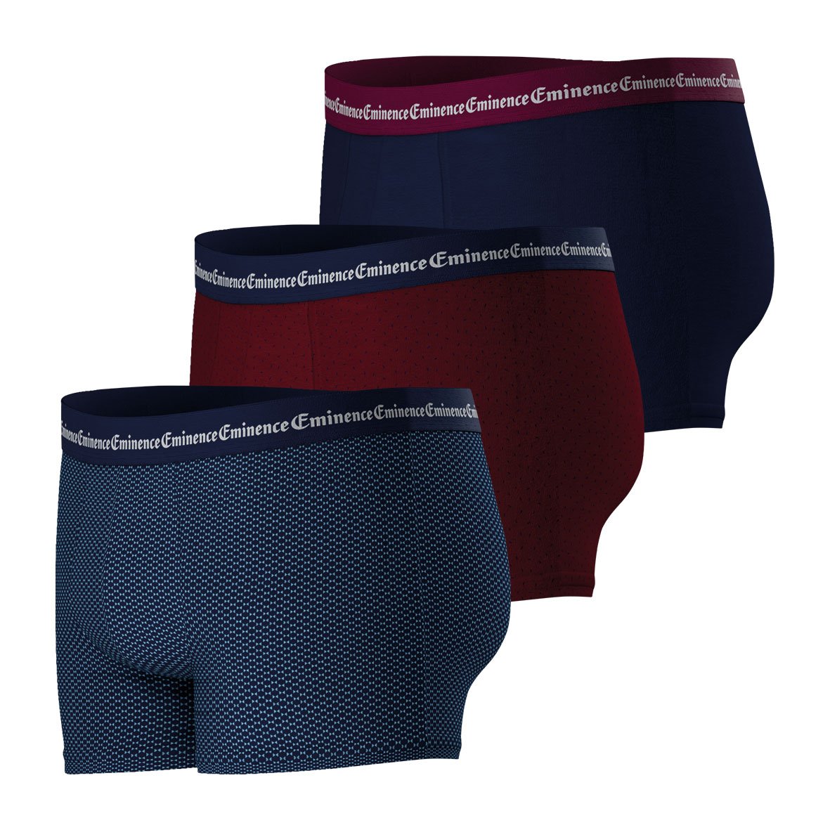 Trunks, pack of 3, business print EMINENCE Blue
