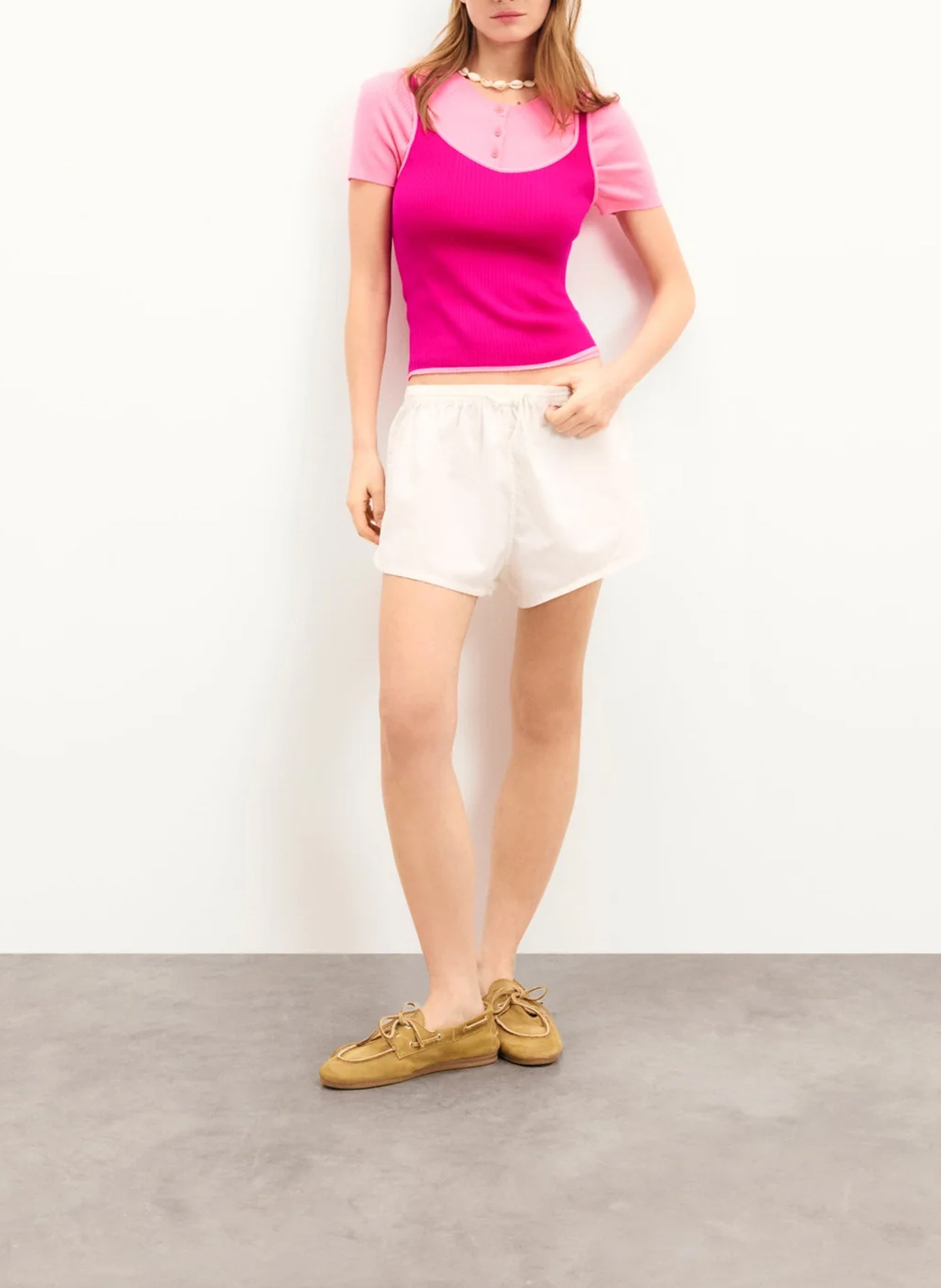 Straight wool tank top FROM FUTURE Pink