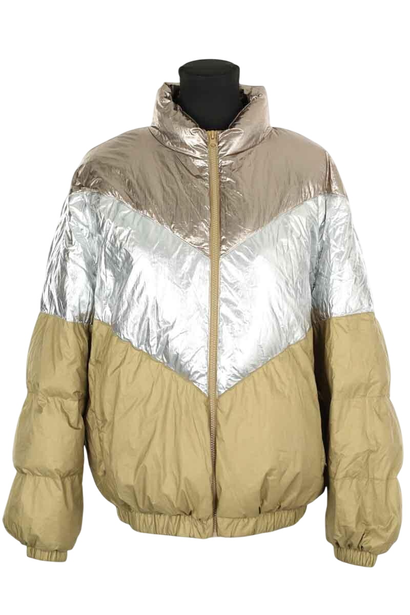 Lightweight quilted padded jacket with high neck ISABEL MARANT - Seconde Main Brown