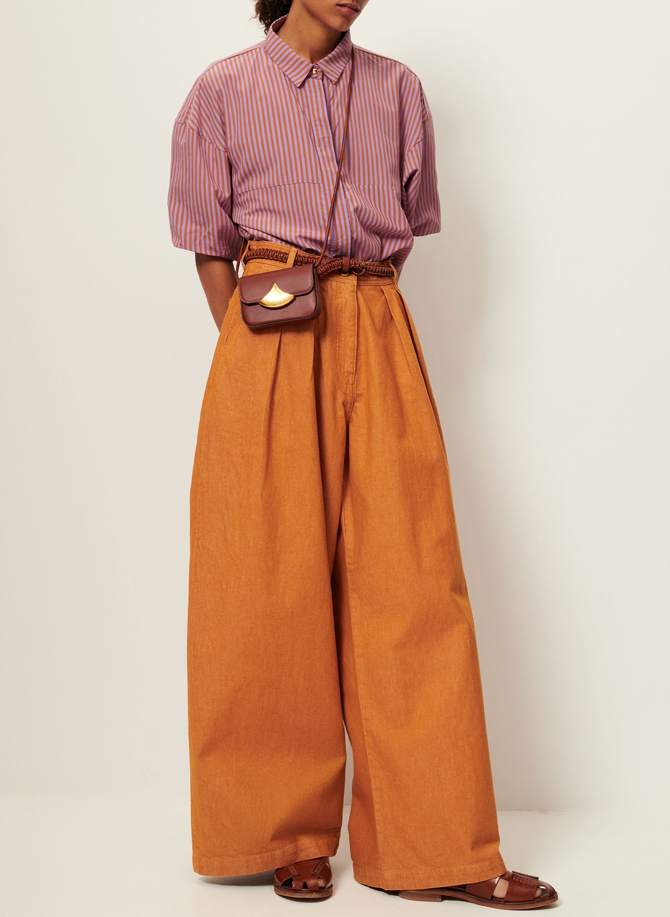 Wide cotton trousers  SESSUN Orange