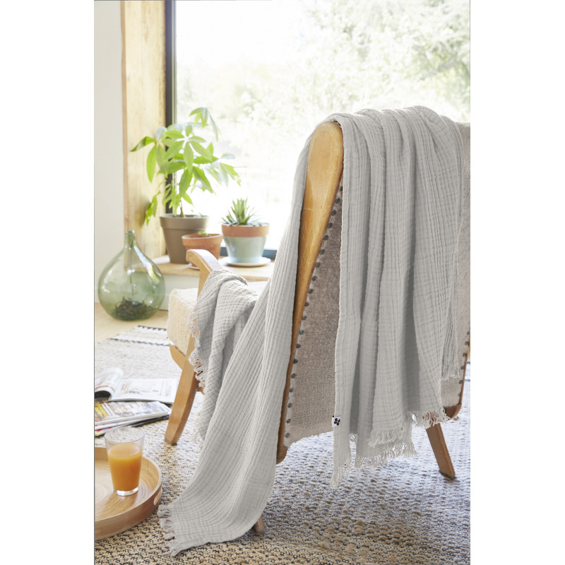 Pure cotton plaid L'EFFET PAPILLON Grey