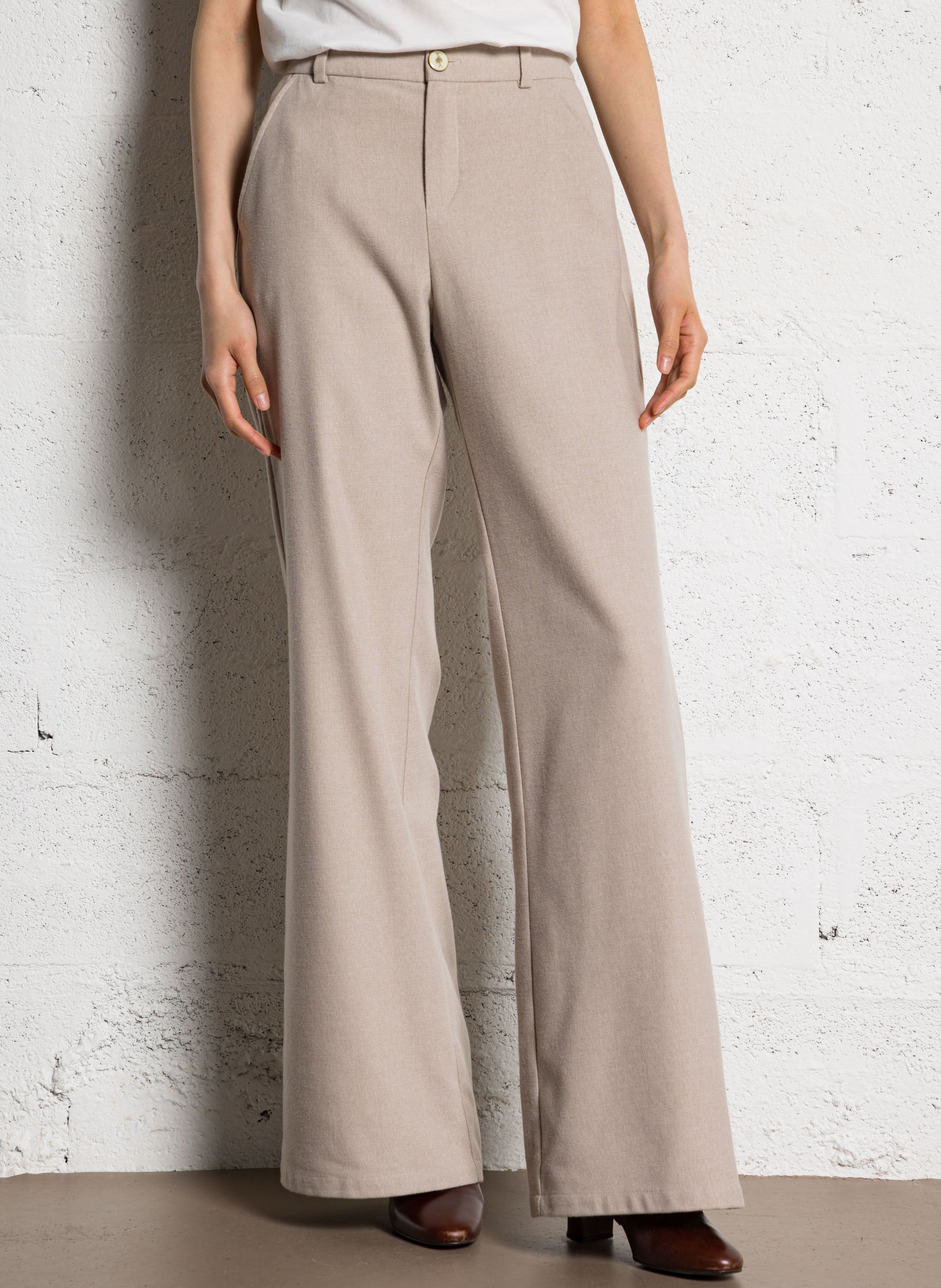 Wijde kostuumbroek met hoge taille ONE STEP