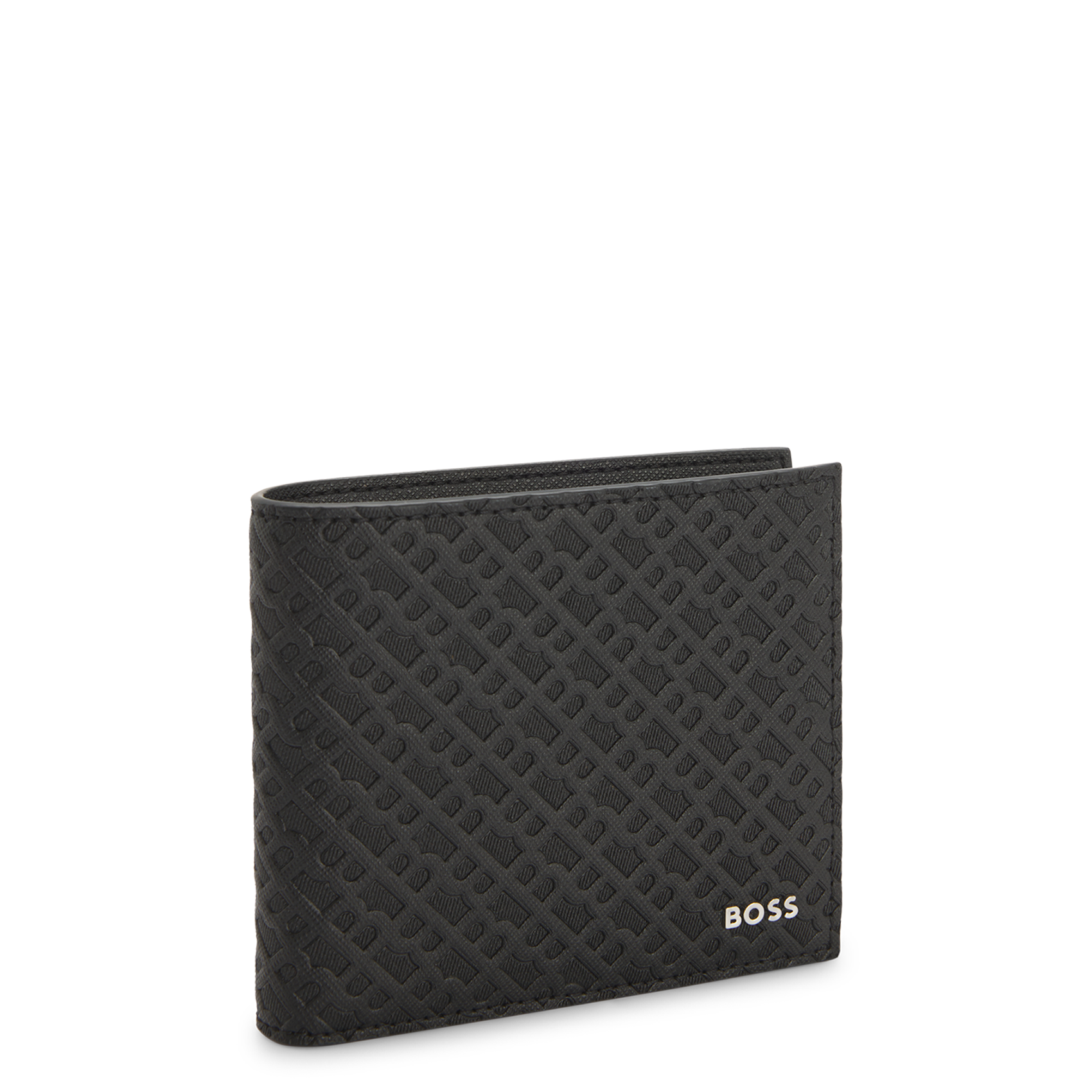 Jacquard leather wallet BOSS Black