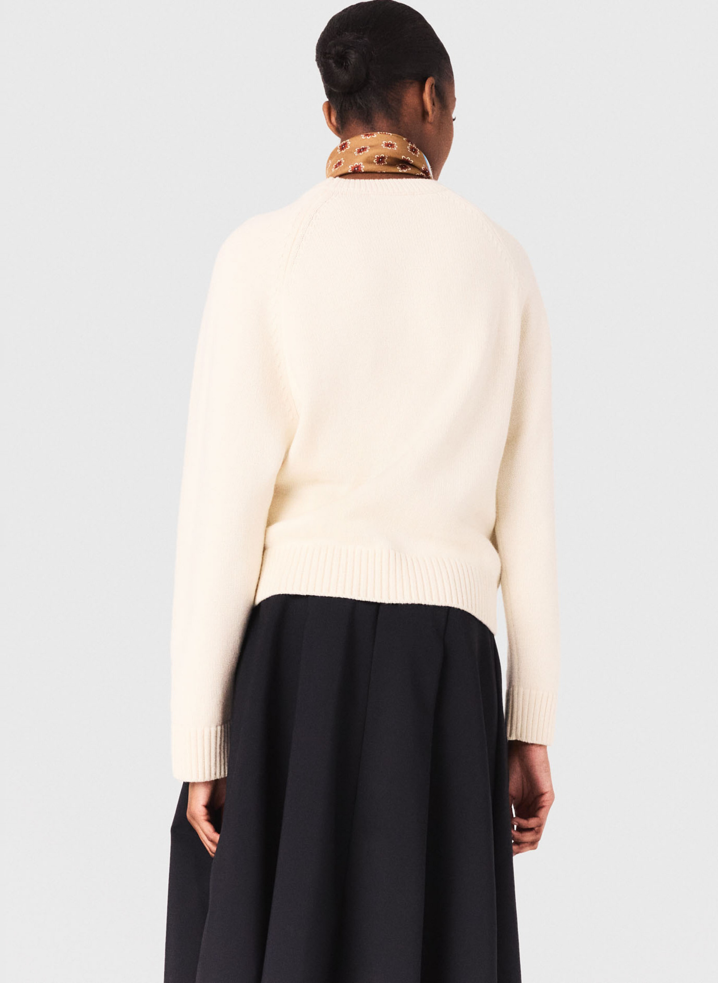 Sweat col rond en laine mélangée MAJE Beige