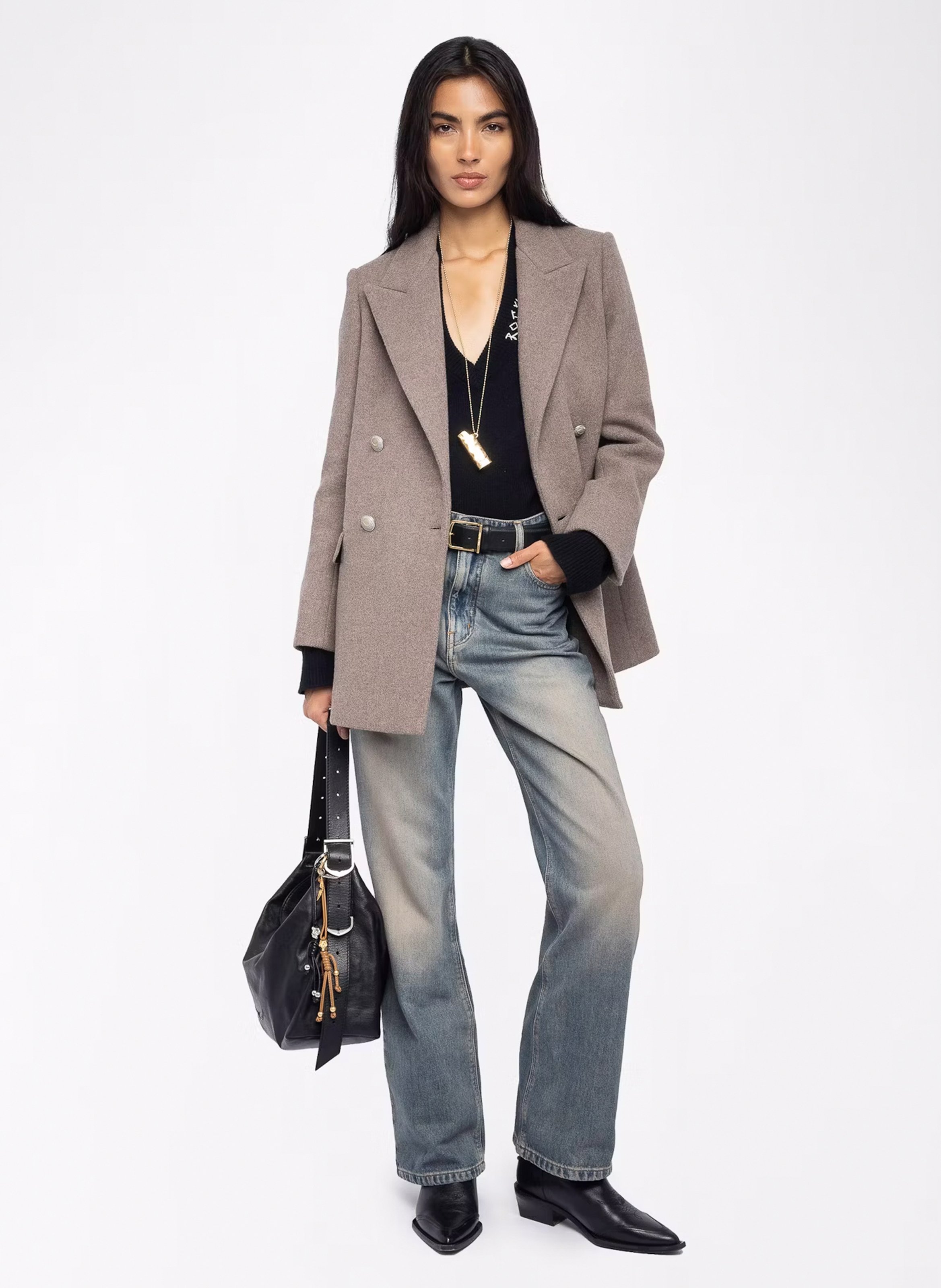 Veste de tailleur en laine mélangée ZADIG&VOLTAIRE Marron