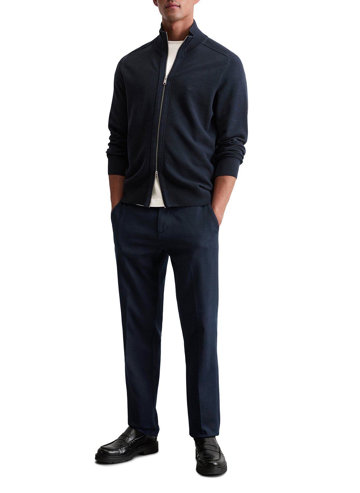 Gilet col montant zippé en coton MARC O'POLO Bleu