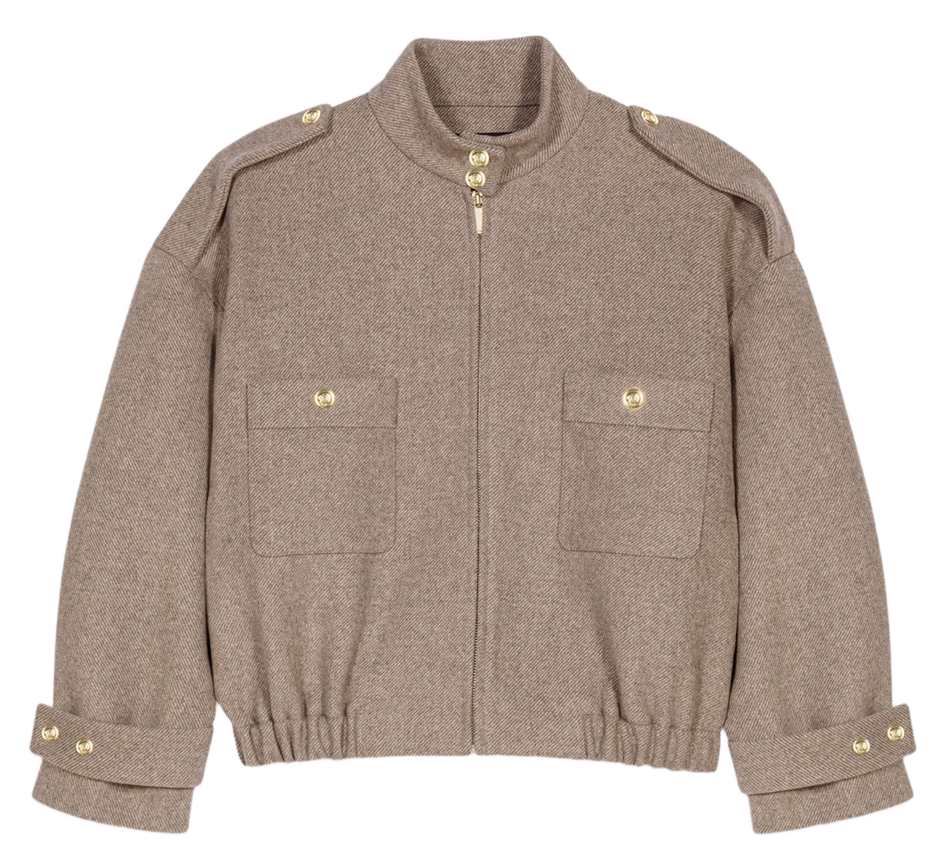 Blouson col montant en laine mélangée MAJE Beige