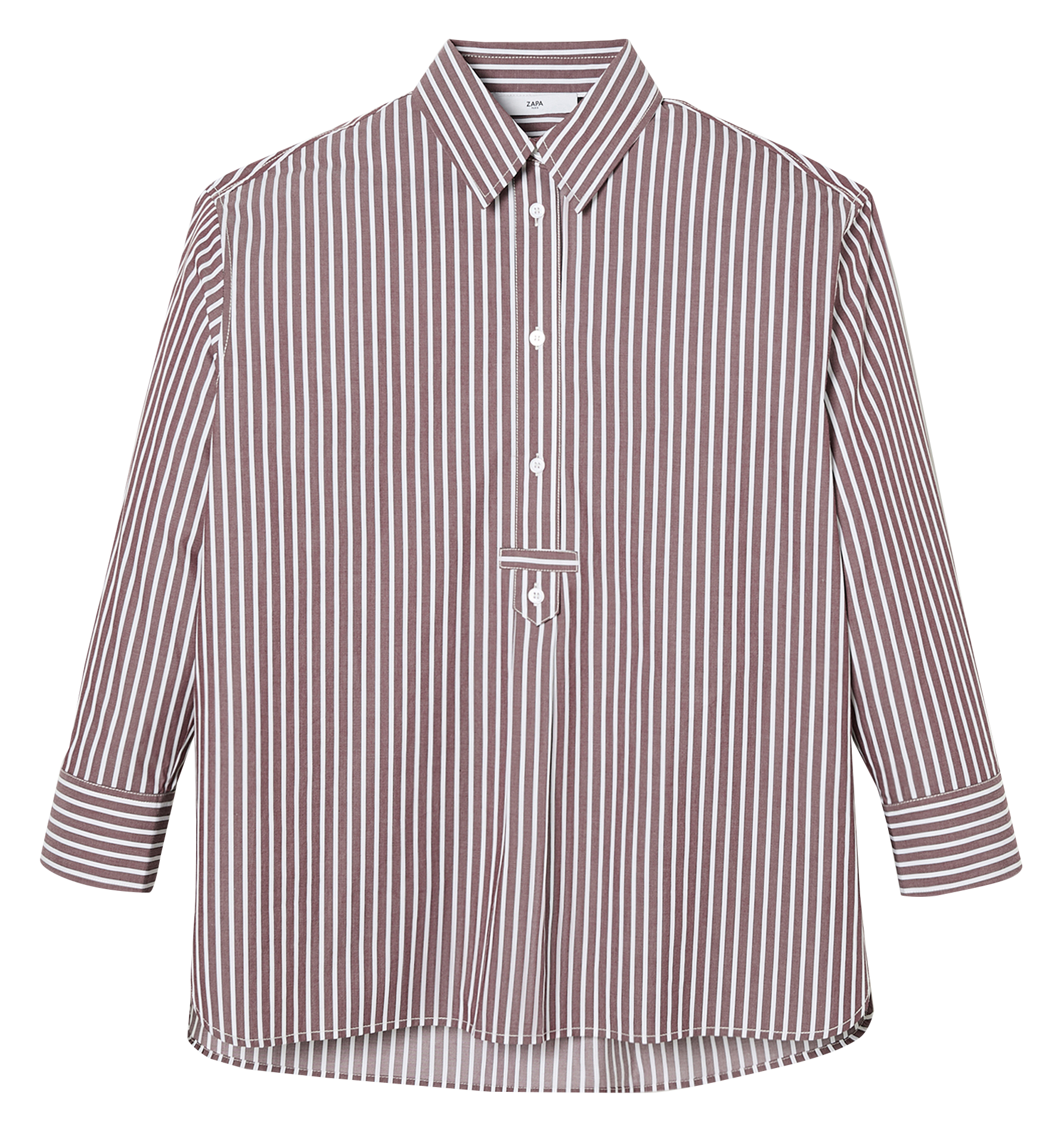 Blouse col classique en coton ZAPA Rouge