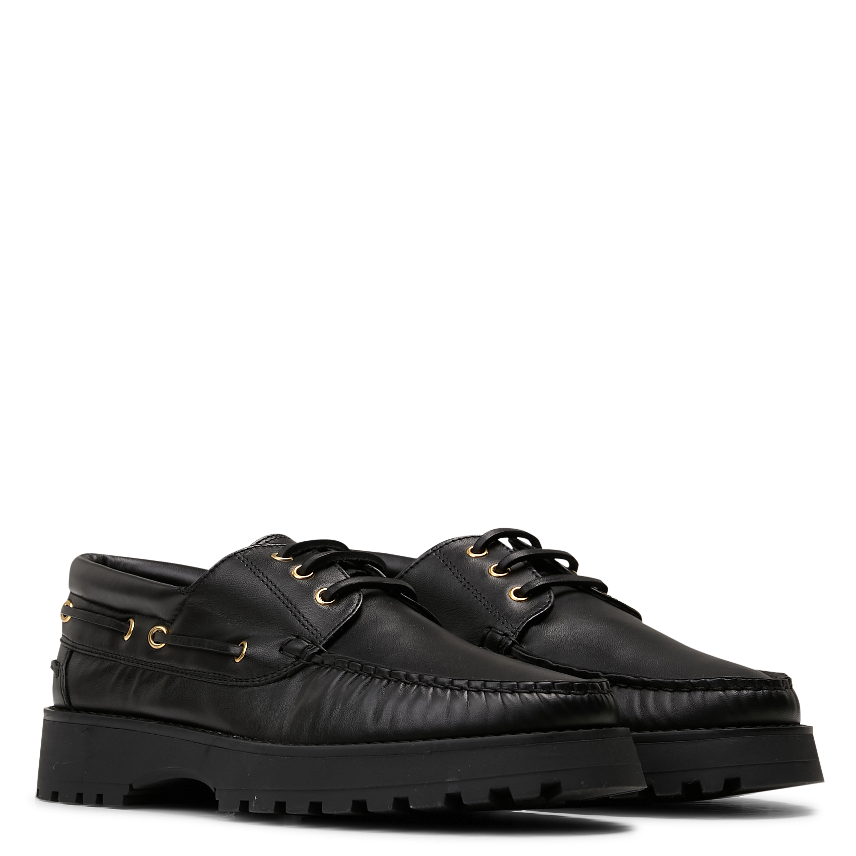 Moccasins with grooved leather soles BOBBIES Black