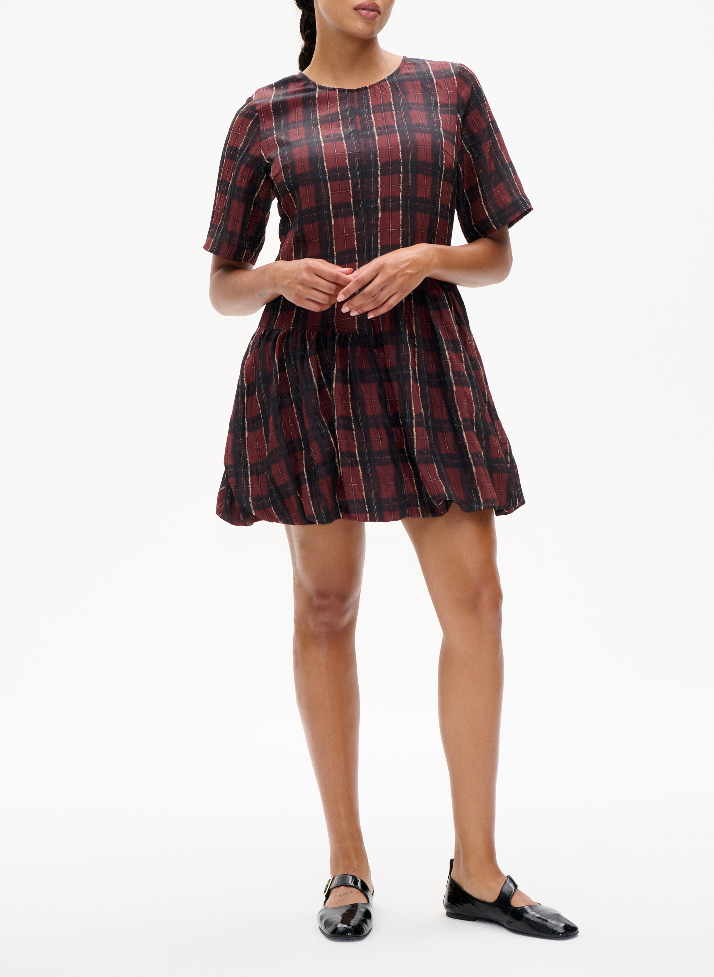 Robe courte col rond imprimé BAUM UND PFERDGARTEN Prune