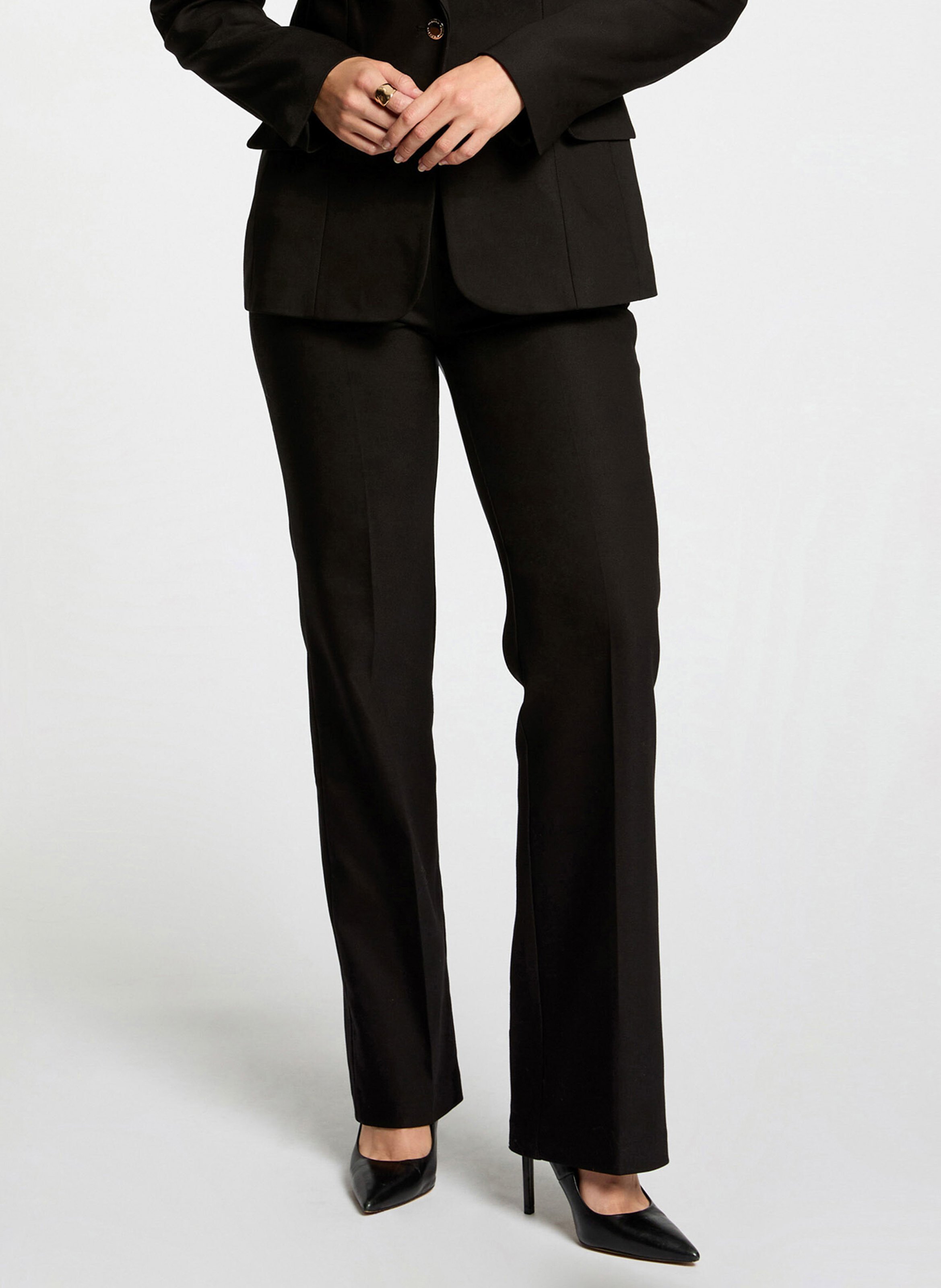 Aansluitende broek van gemengd katoen MORGAN Zwart