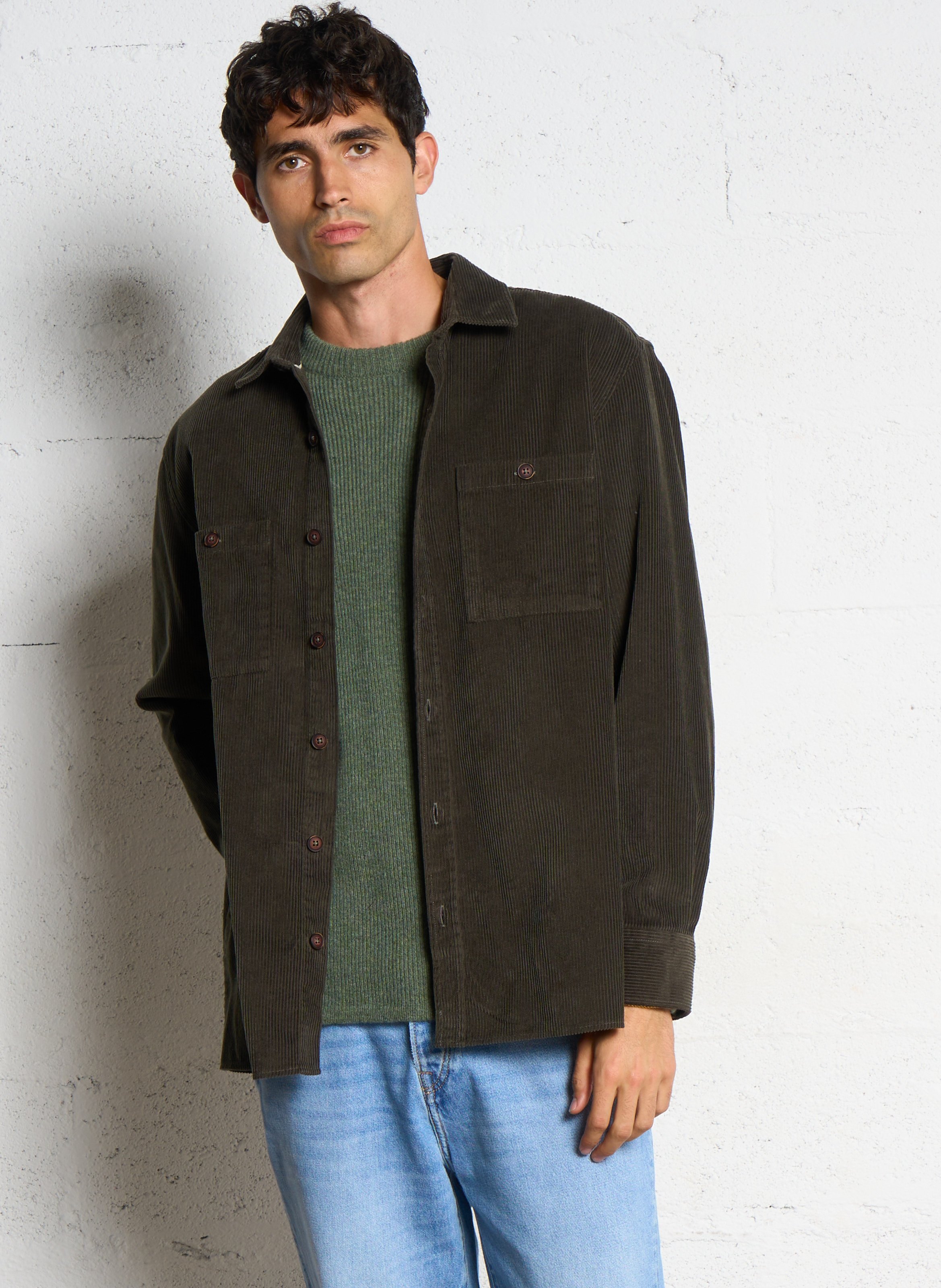 Surchemise col classique en coton ARMOR LUX Kaki
