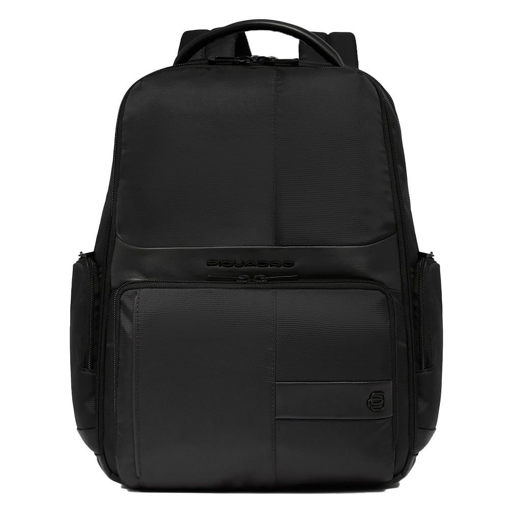 Bag for laptop and iPad® with USB and USB type-C ports, shockproof protection, and RFID protection PIQUADRO Black