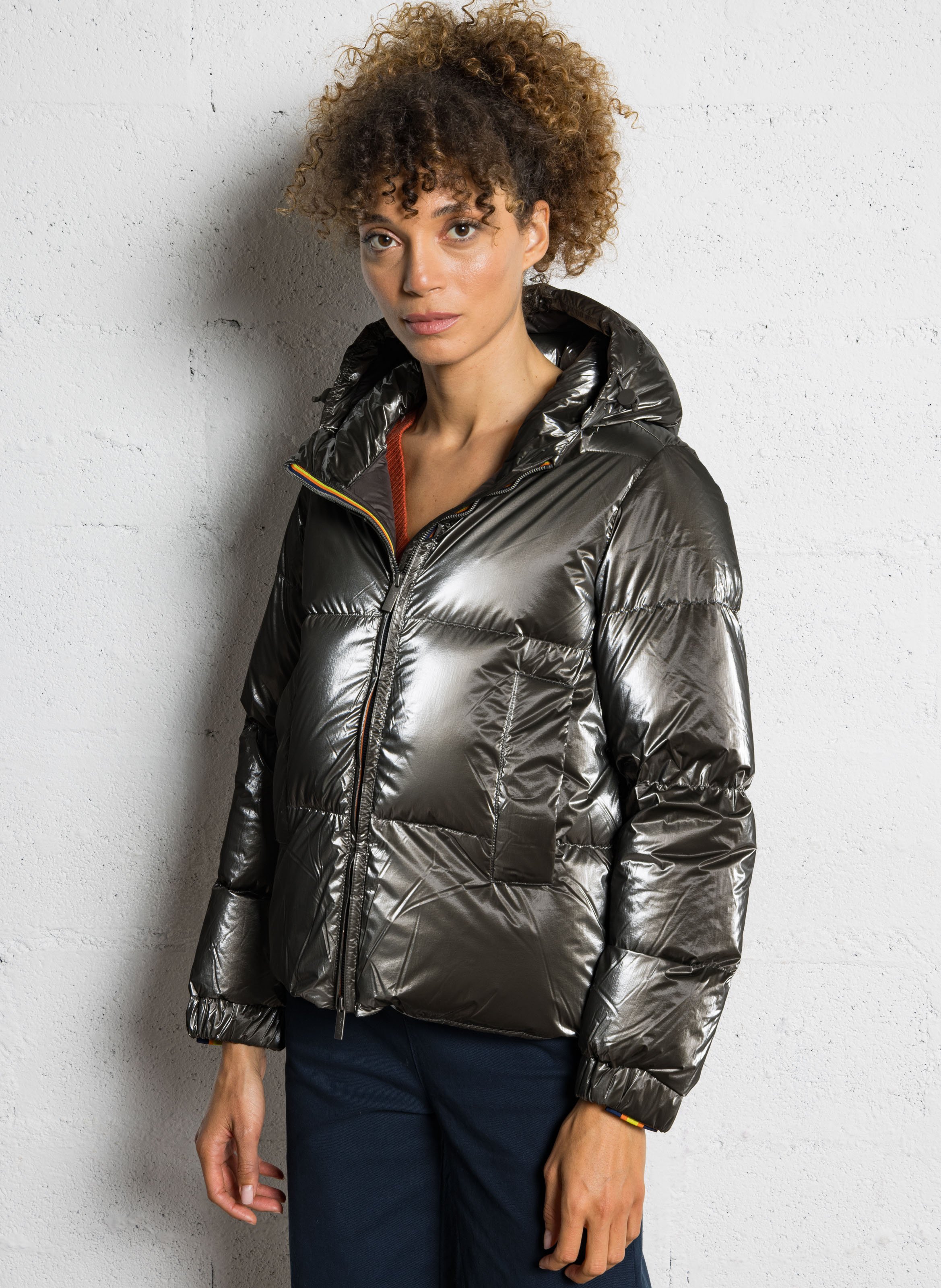 Kurze Oversize-Steppjacke K-WAY Grun