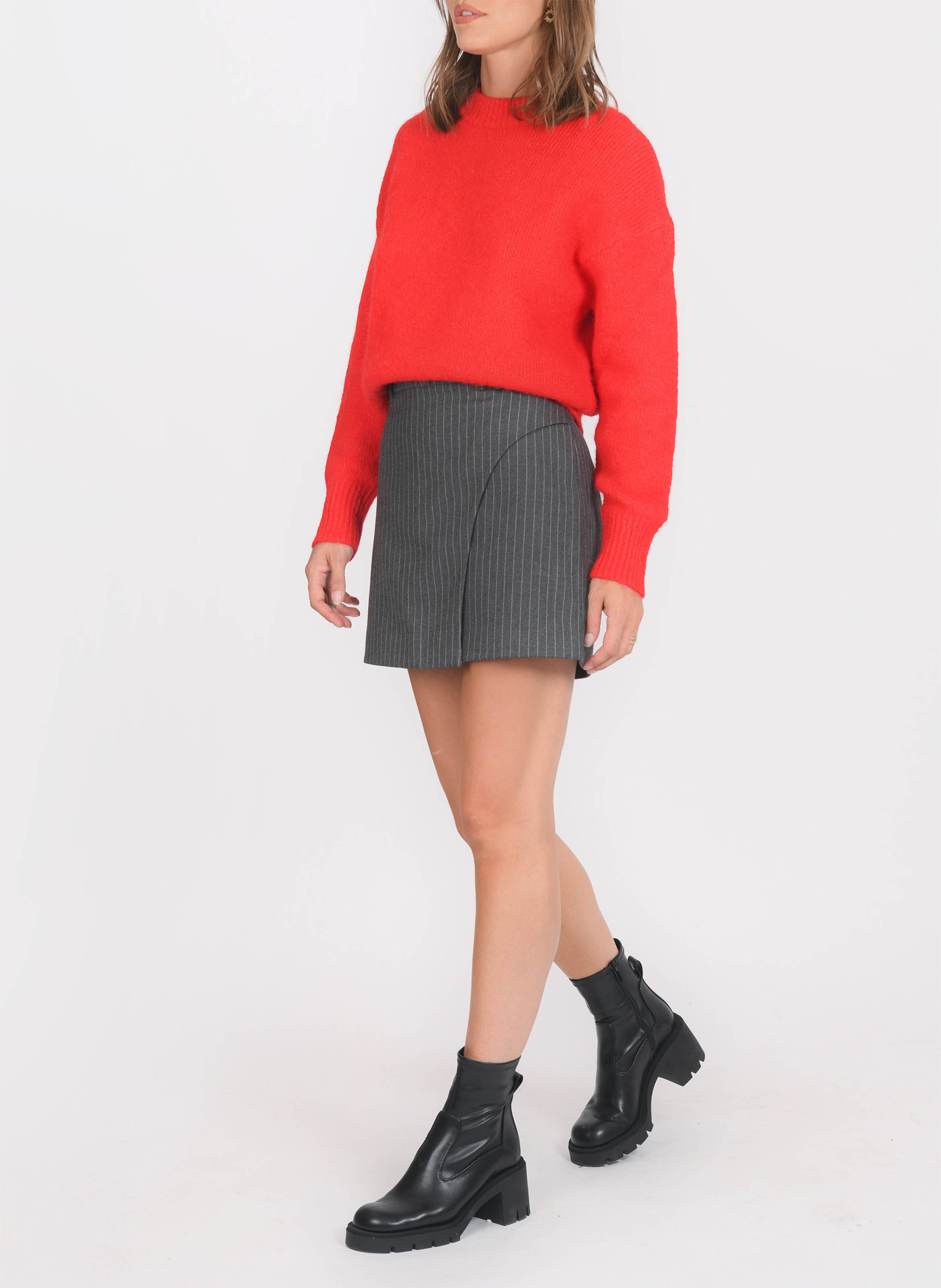 Jupe courte rayée KOOKAI Gris