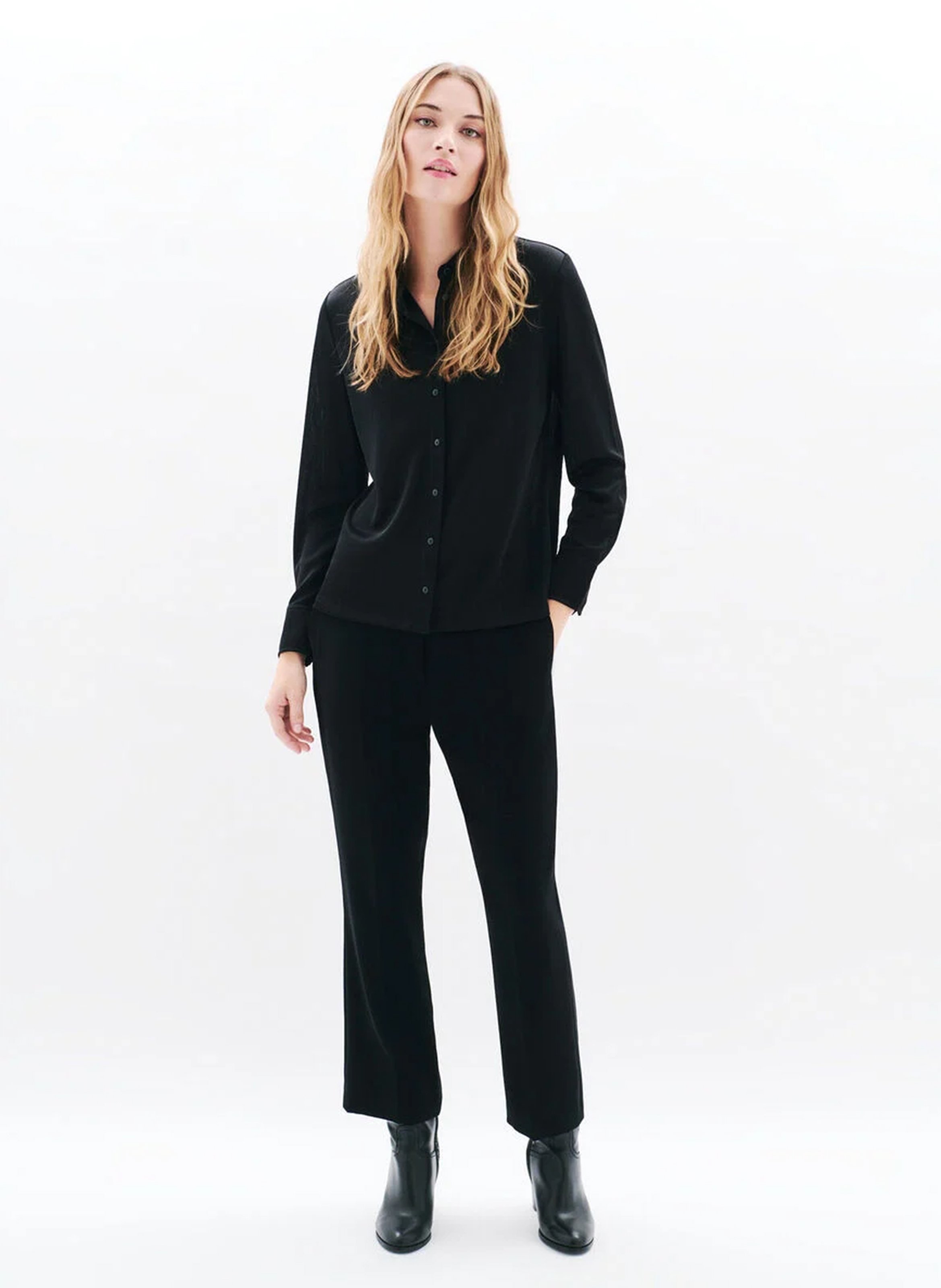 Straight shirt with classic sequined collar CAROLL Black