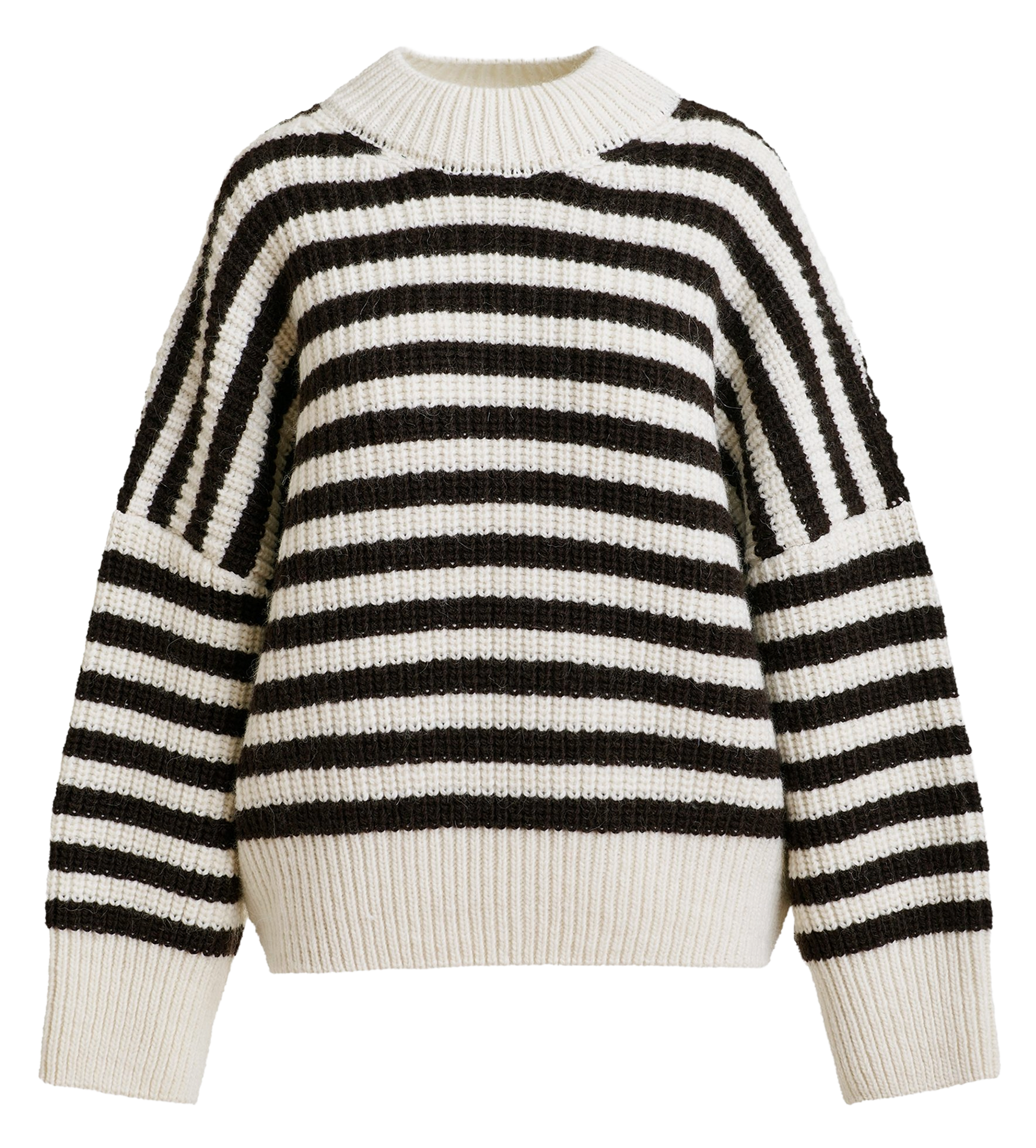 Pull oversize col rond en laine et alpaga ESSENTIEL ANTWERP Blanc