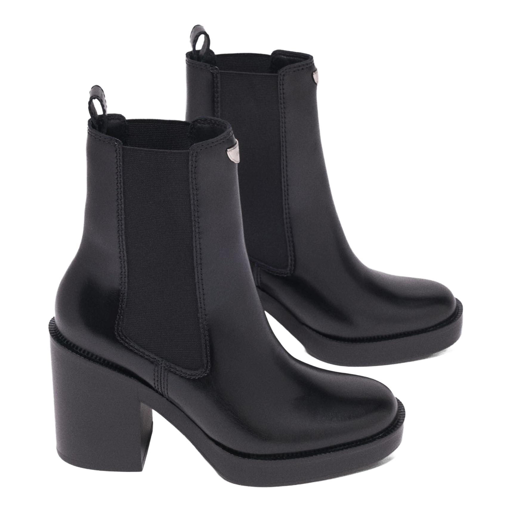 Platform leather Chelsea boots MAJE Black