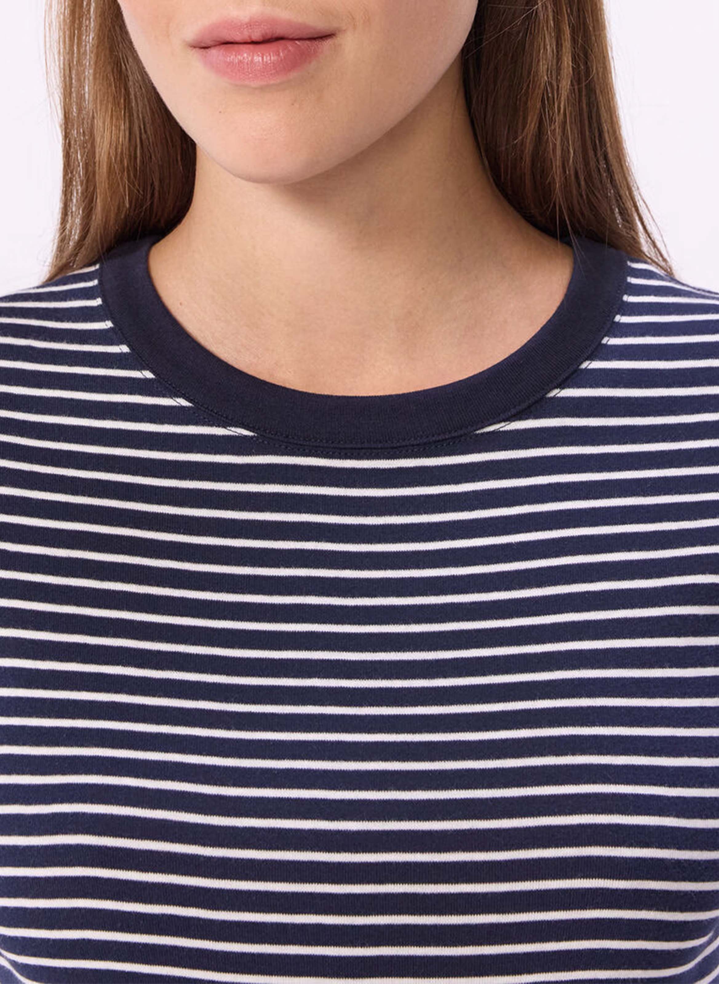 Gerade geschnittenes Baumwoll-T-Shirt mit Streifen PETIT BATEAU Mehrfarbig