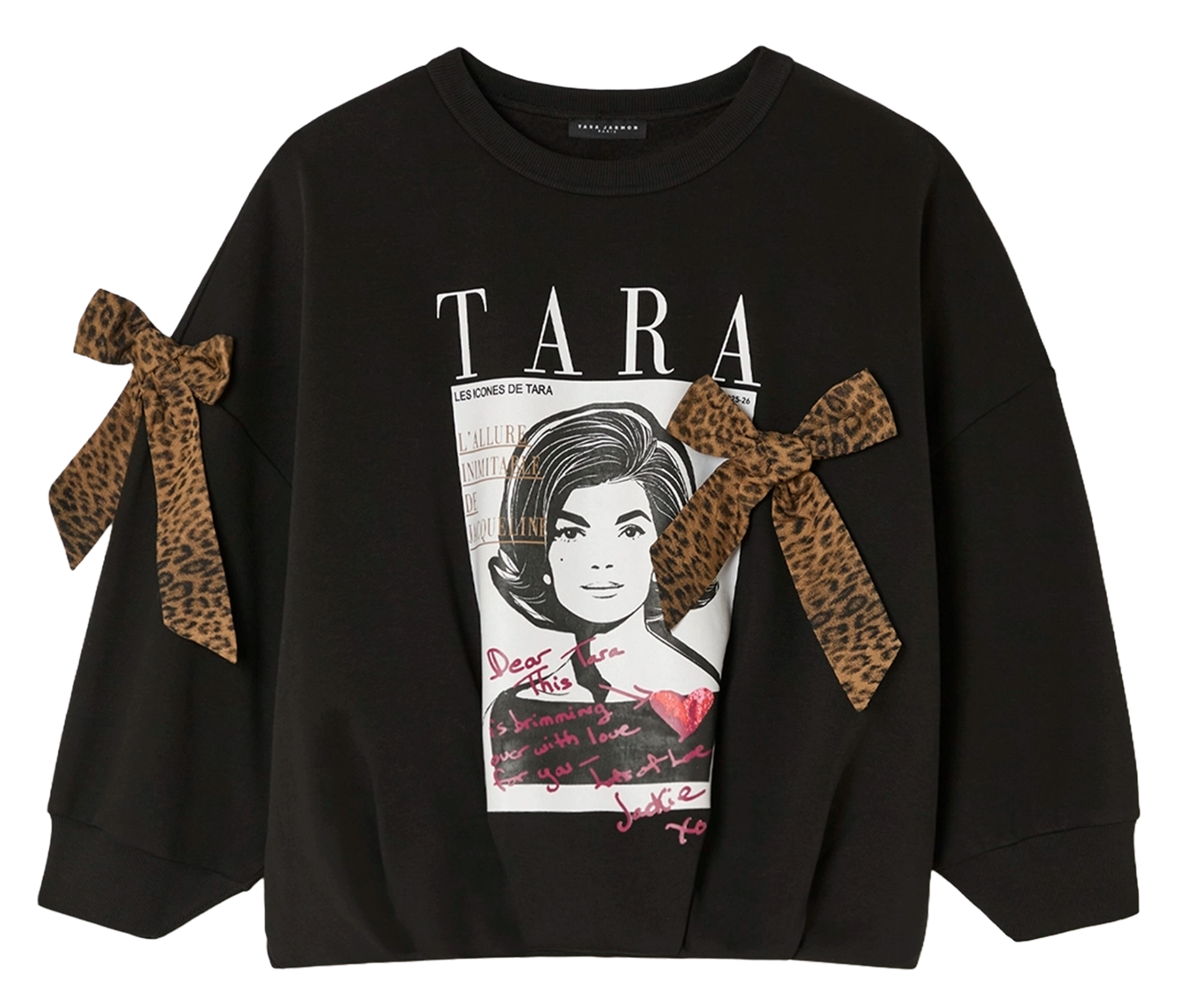 Cotton-mix round-neck sweatshirt TARA JARMON Black