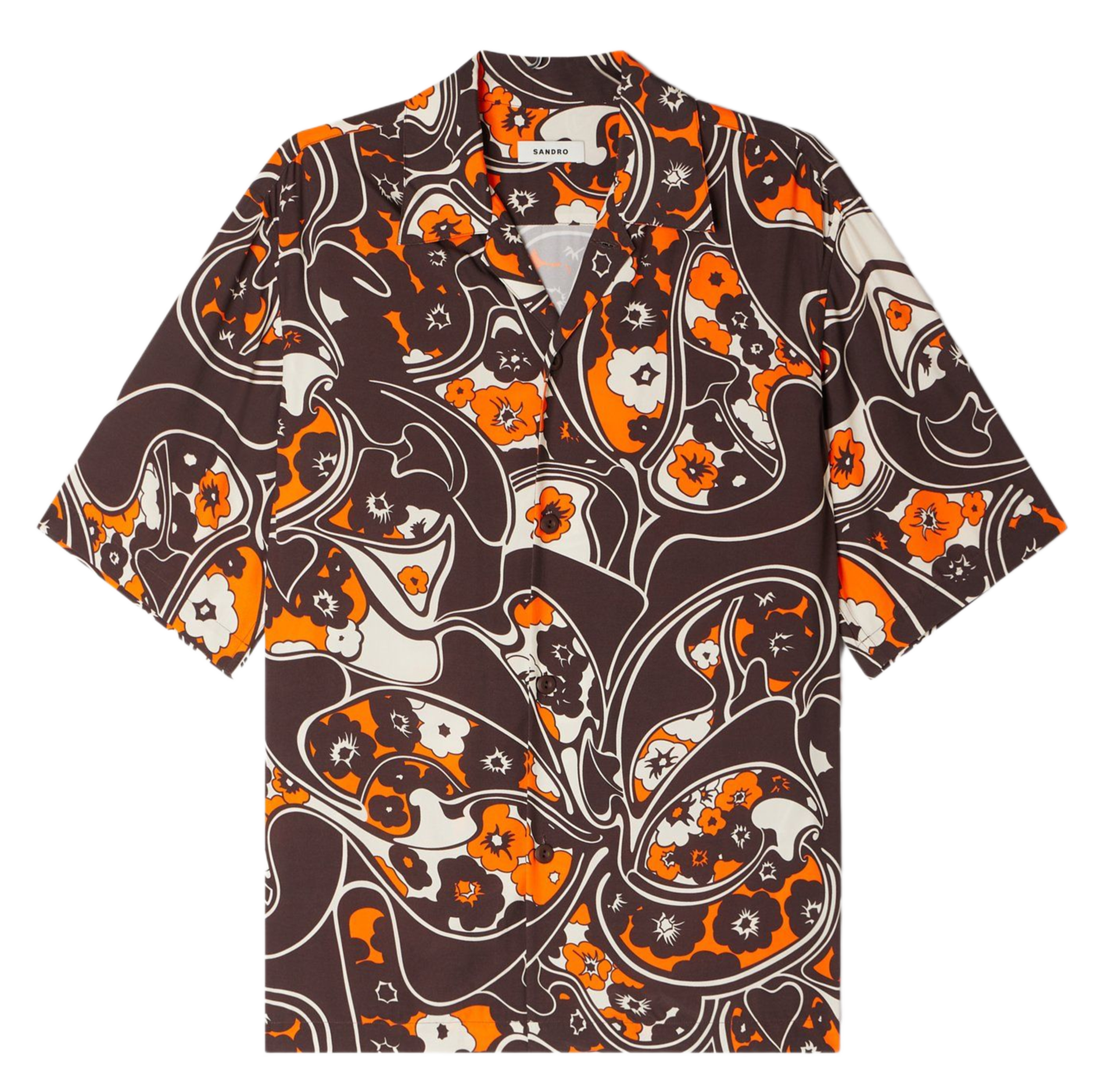 Chemise à imprimé floral SANDRO Marron
