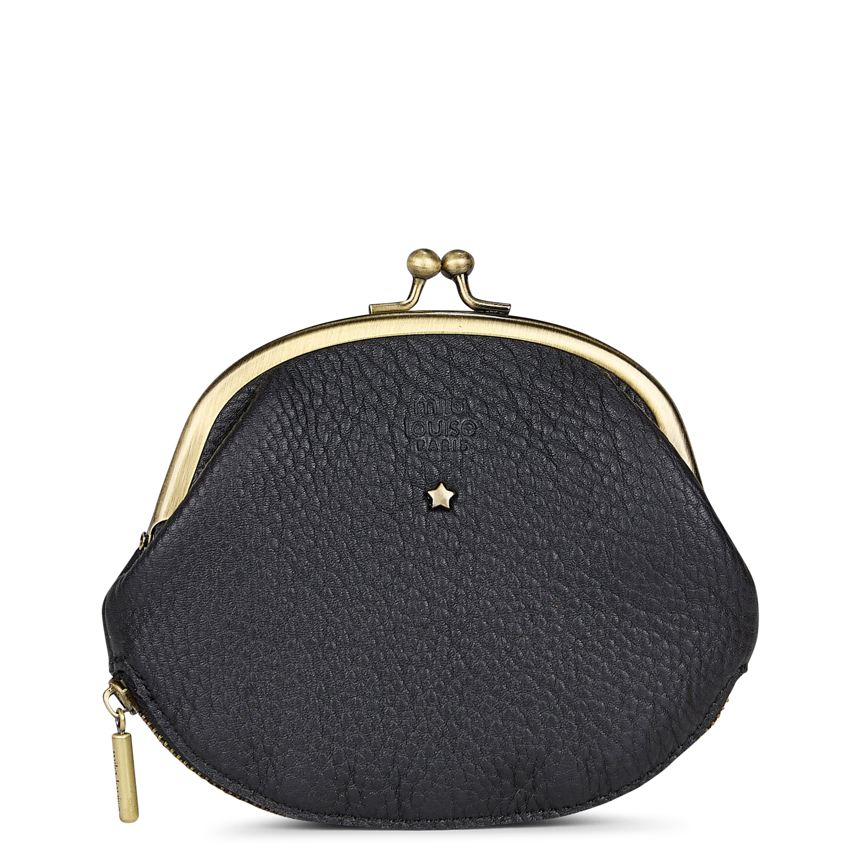 Porte-monnaie en cuir MILA LOUISE Noir