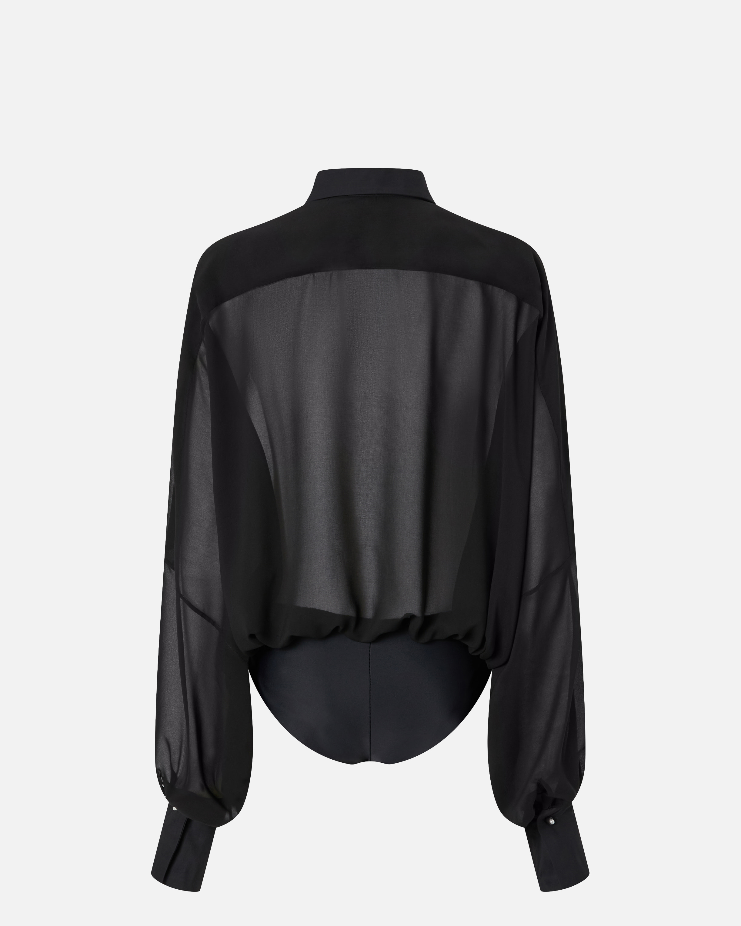 Chiffon and poplin bodysuit with wide sleeves PINKO Black
