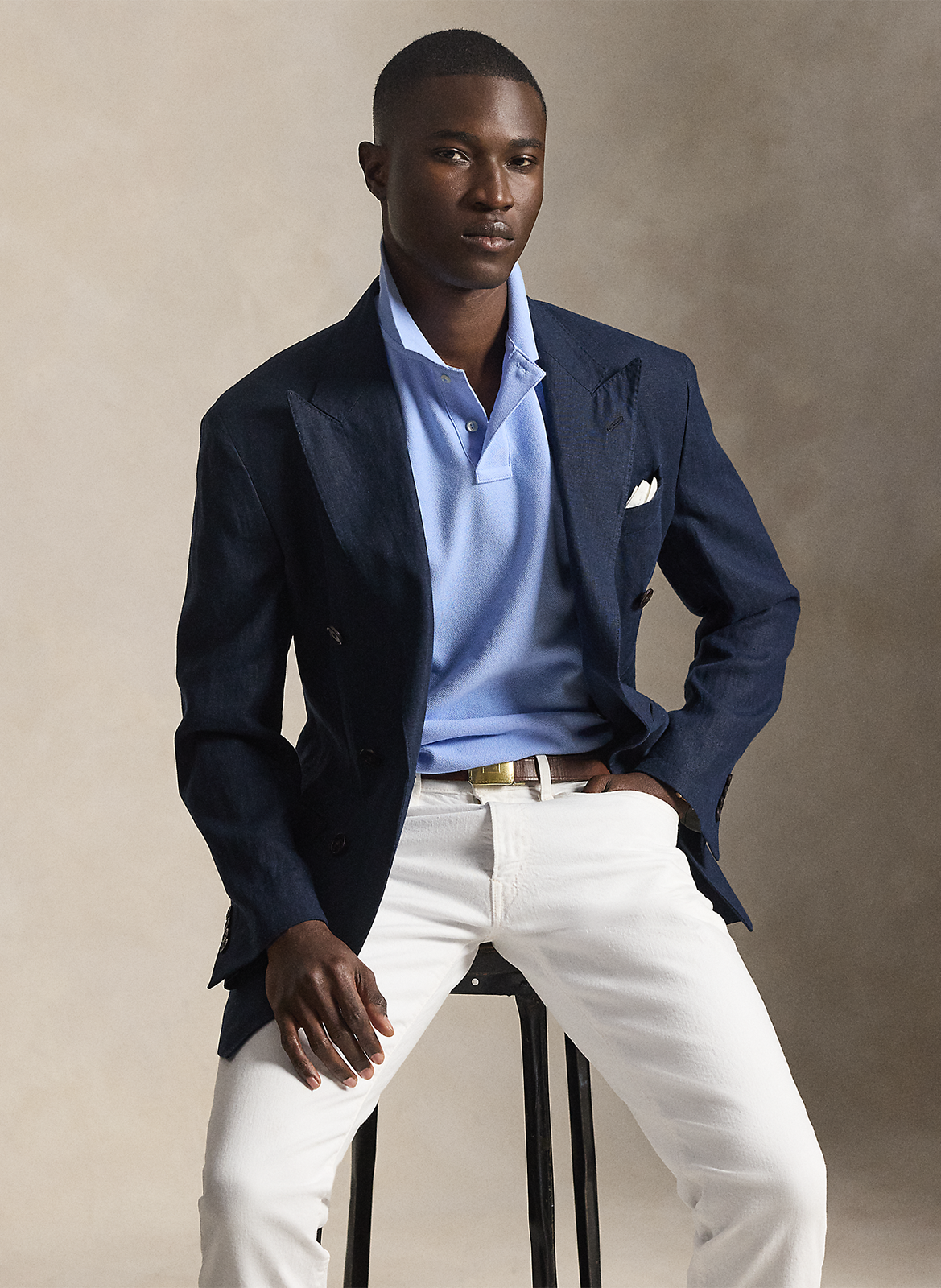 Custom-fit cotton polo shirt POLO RALPH LAUREN Blue