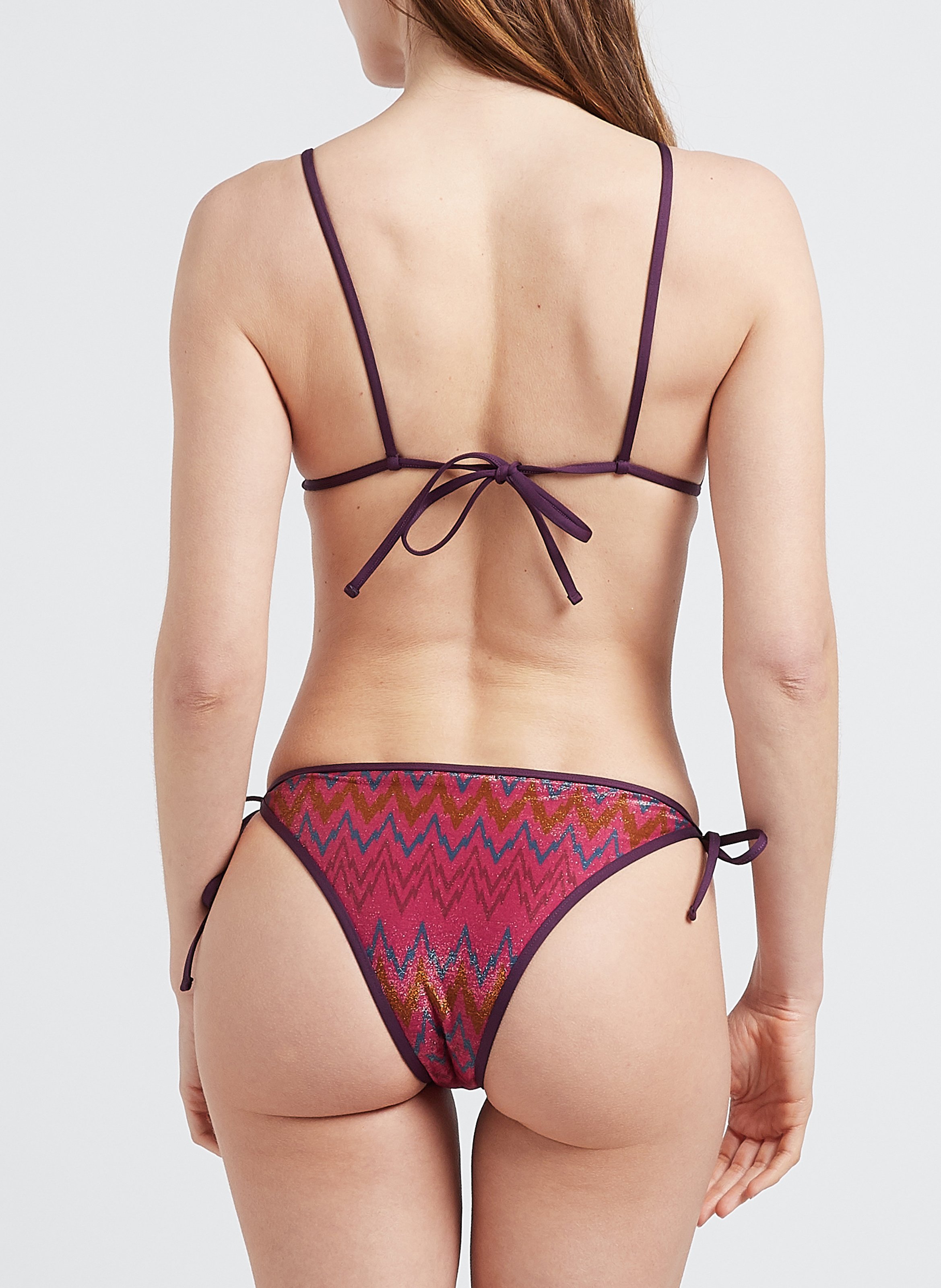 Glanzend triangelbikinibovenstukje ALBERTINE Veelkleurig