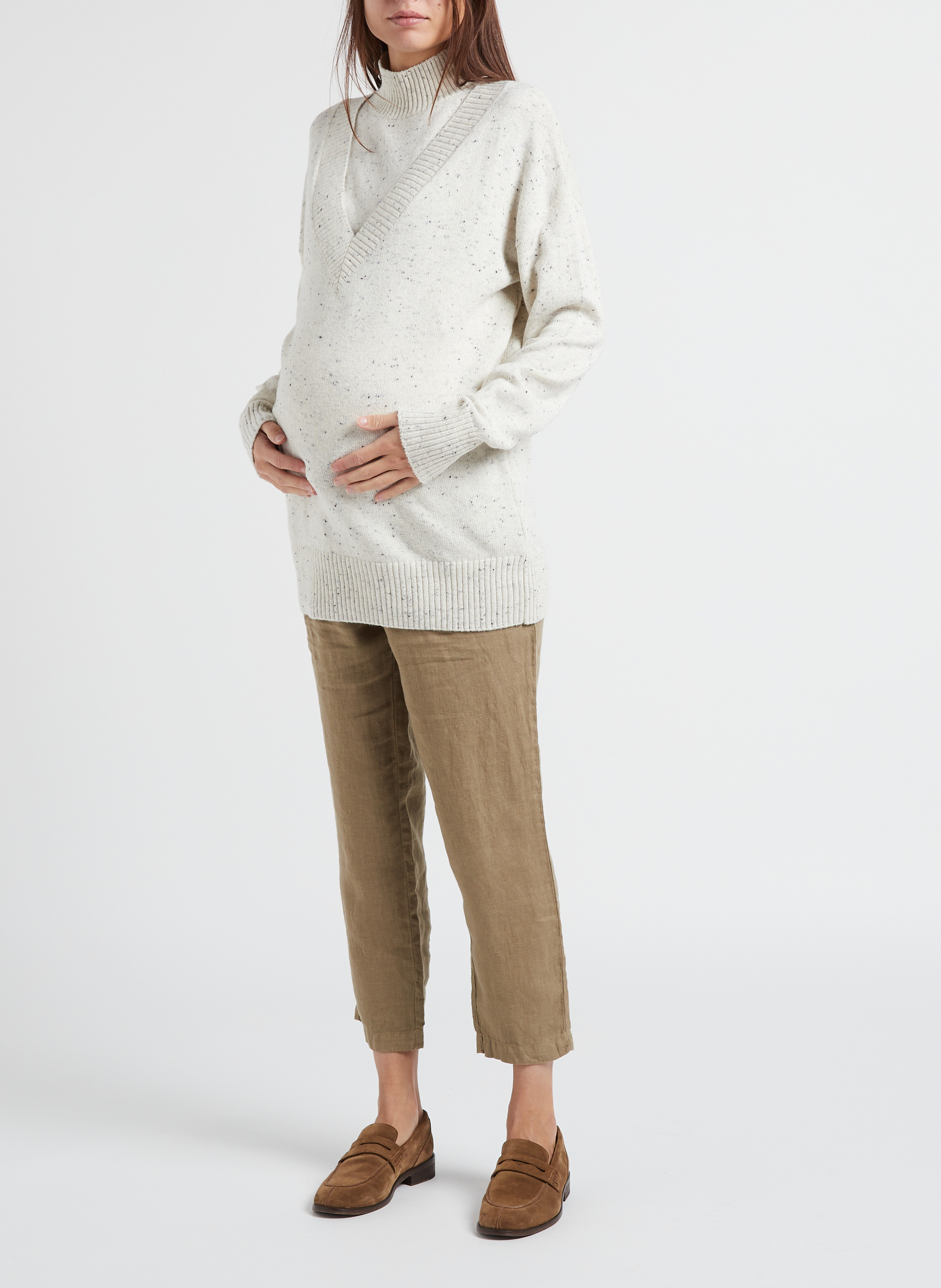 Pull col montant en coton SERAPHINE Gris