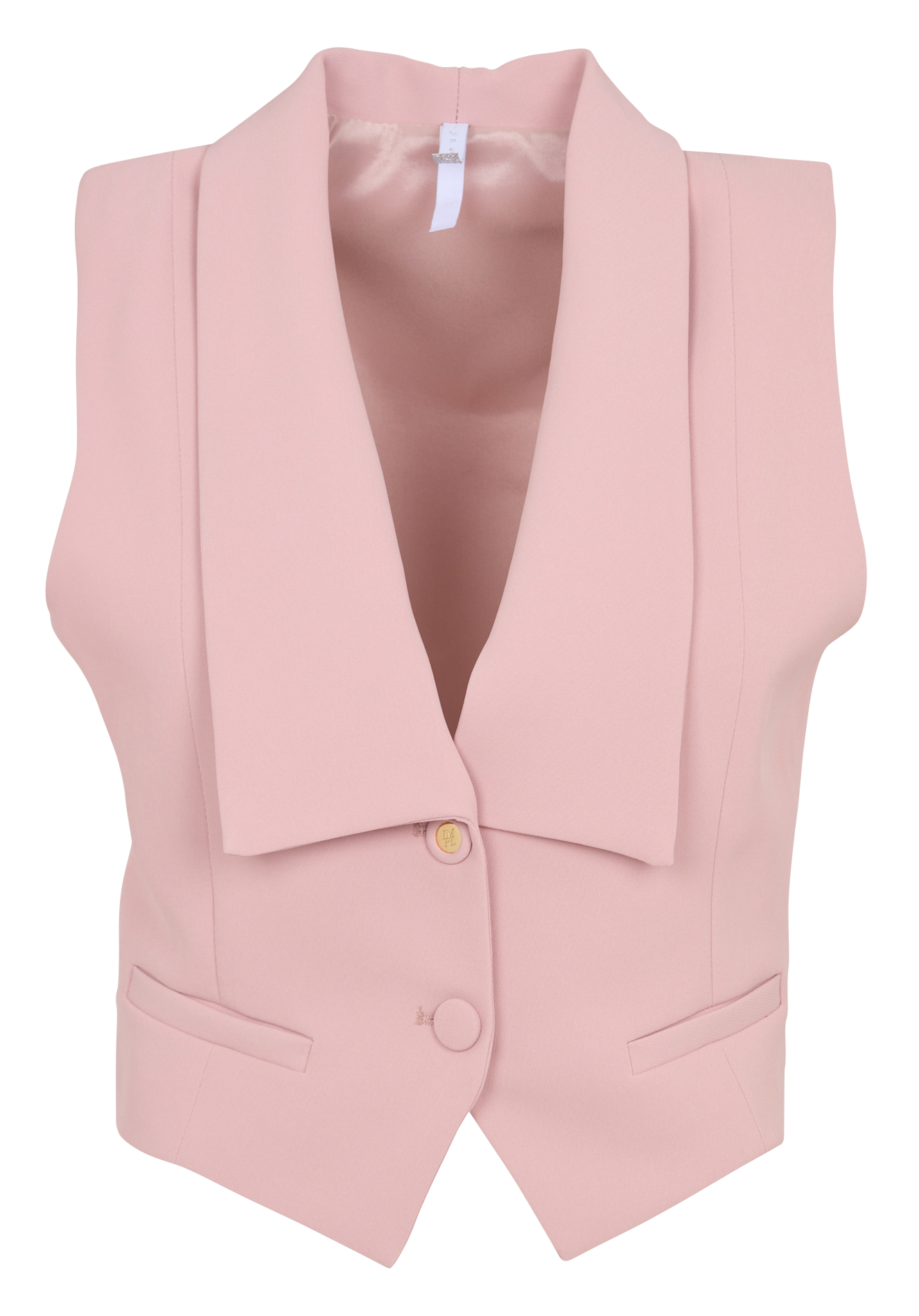 Short Tailored Buttoned Vest IMPERIAL Pink