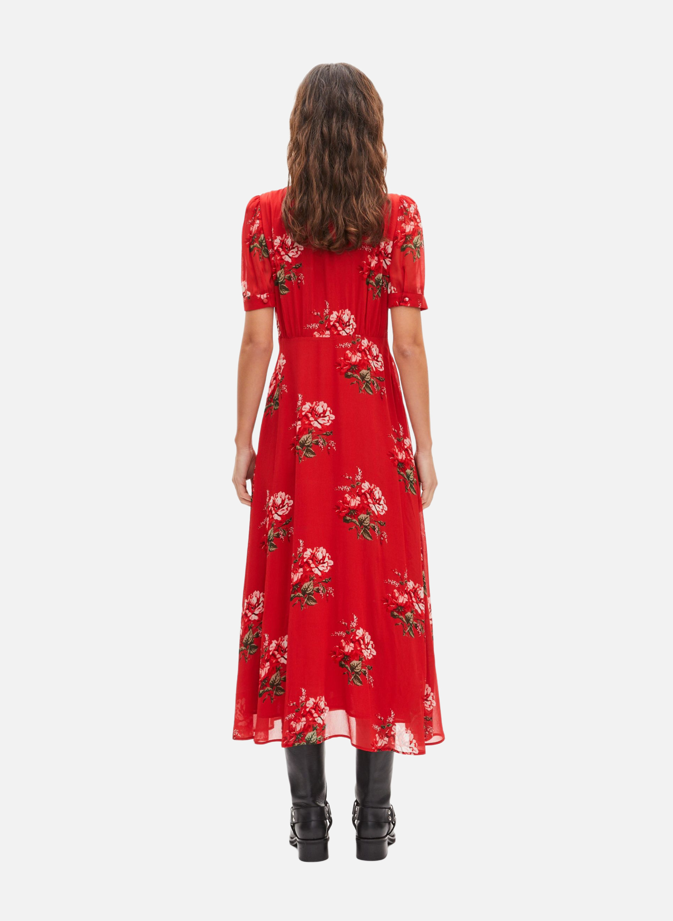 Floral print long dress THE KOOPLES Red