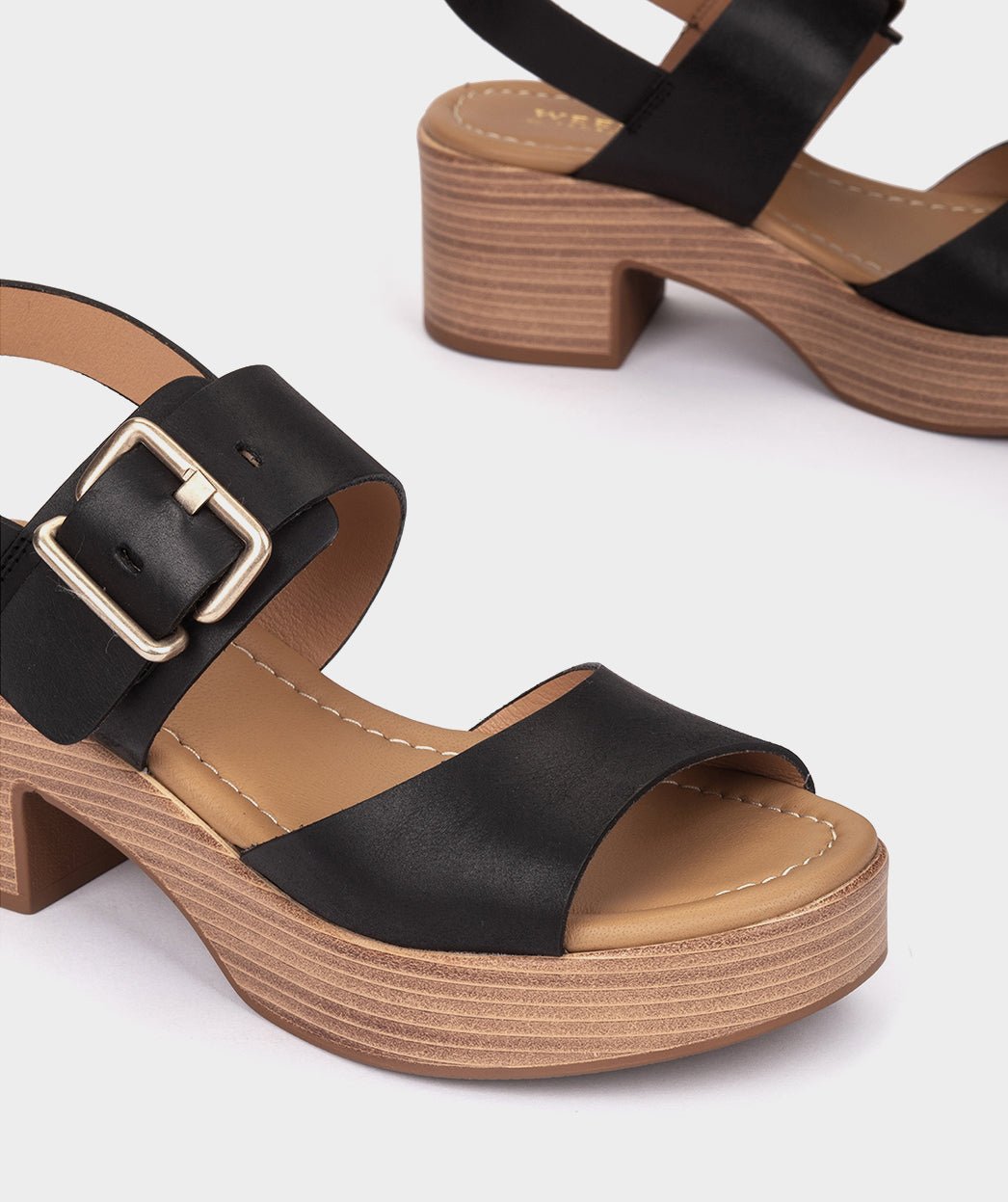 Black leather high heel sandals. PEDRO MIRALLES Black