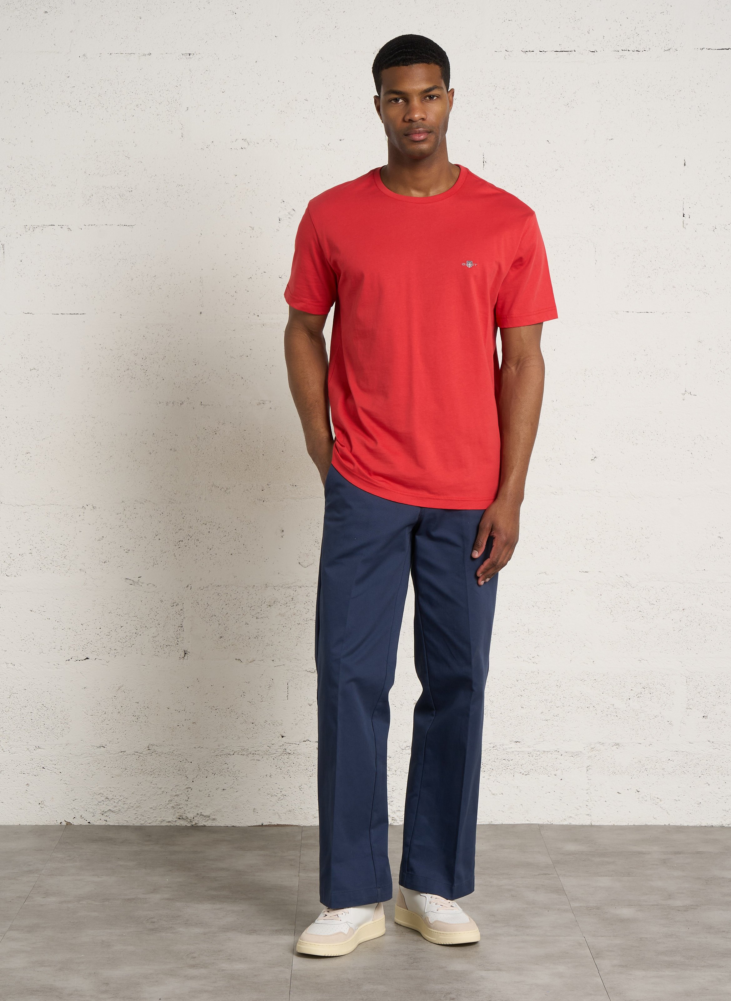 Round-neck cotton T-shirt GANT Red