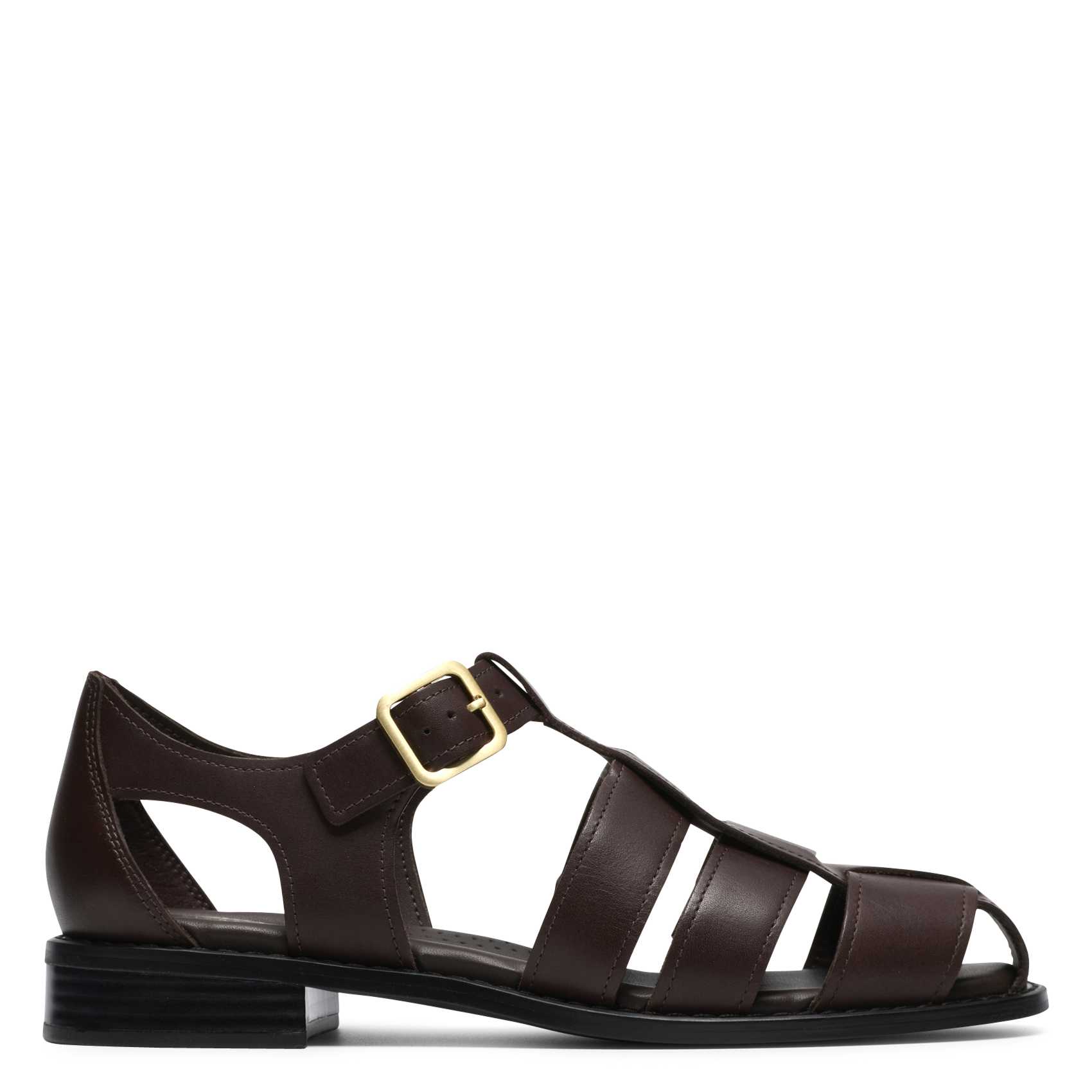 Aouda flat leather sandals CLARKS Brown