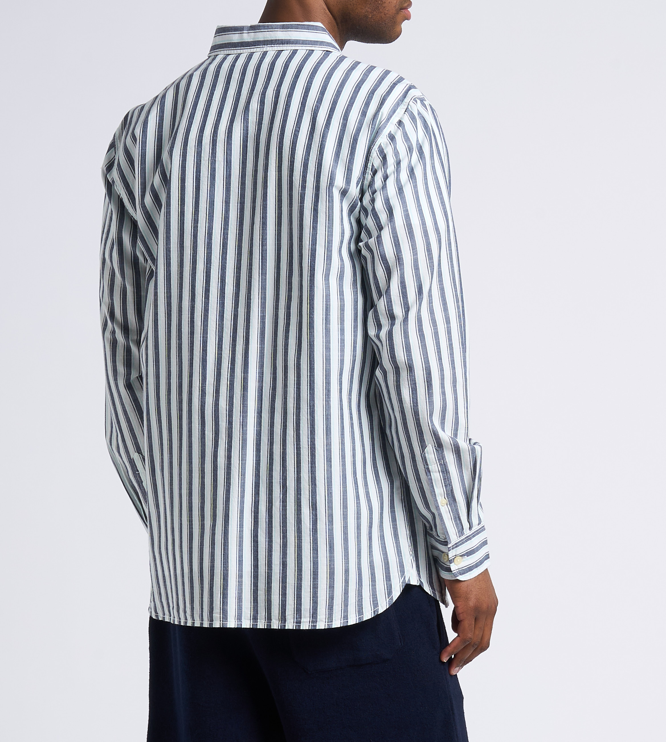 Recht overhemd van biokatoen met klassieke kraag KNOWLEDGE COTTON APPAREL Blauw