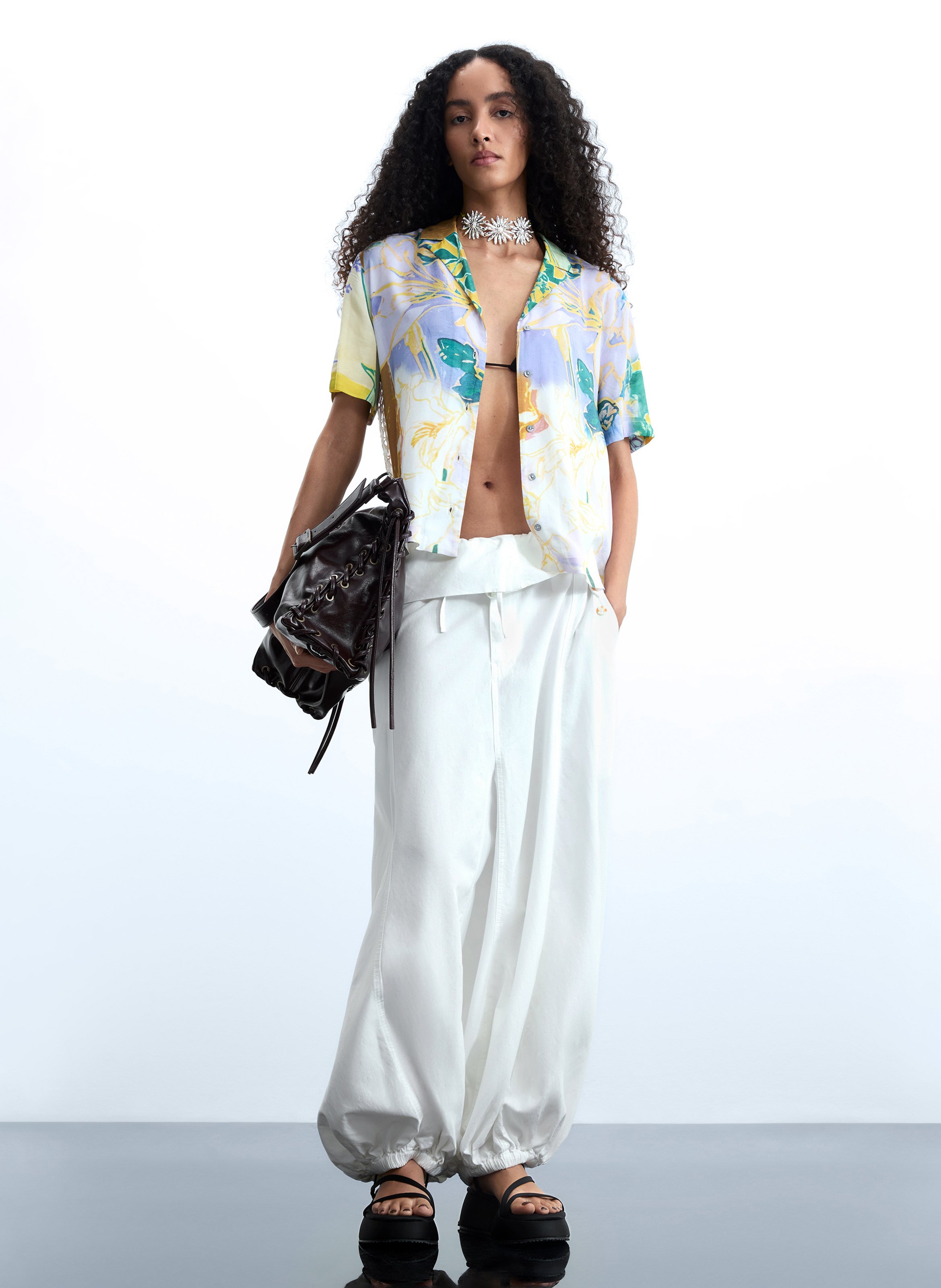 Chemise imprimée col v DESIGUAL Multicolore