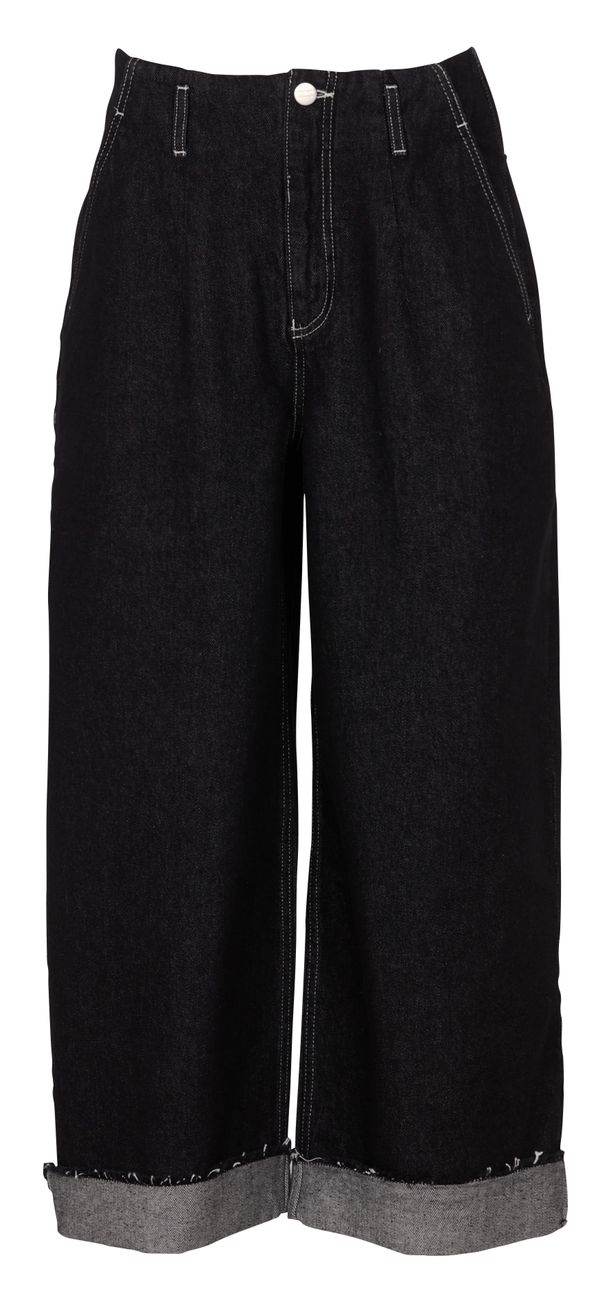 Wide leg jeans in organic cotton and recycled cotton DAMSON MADDER Black
