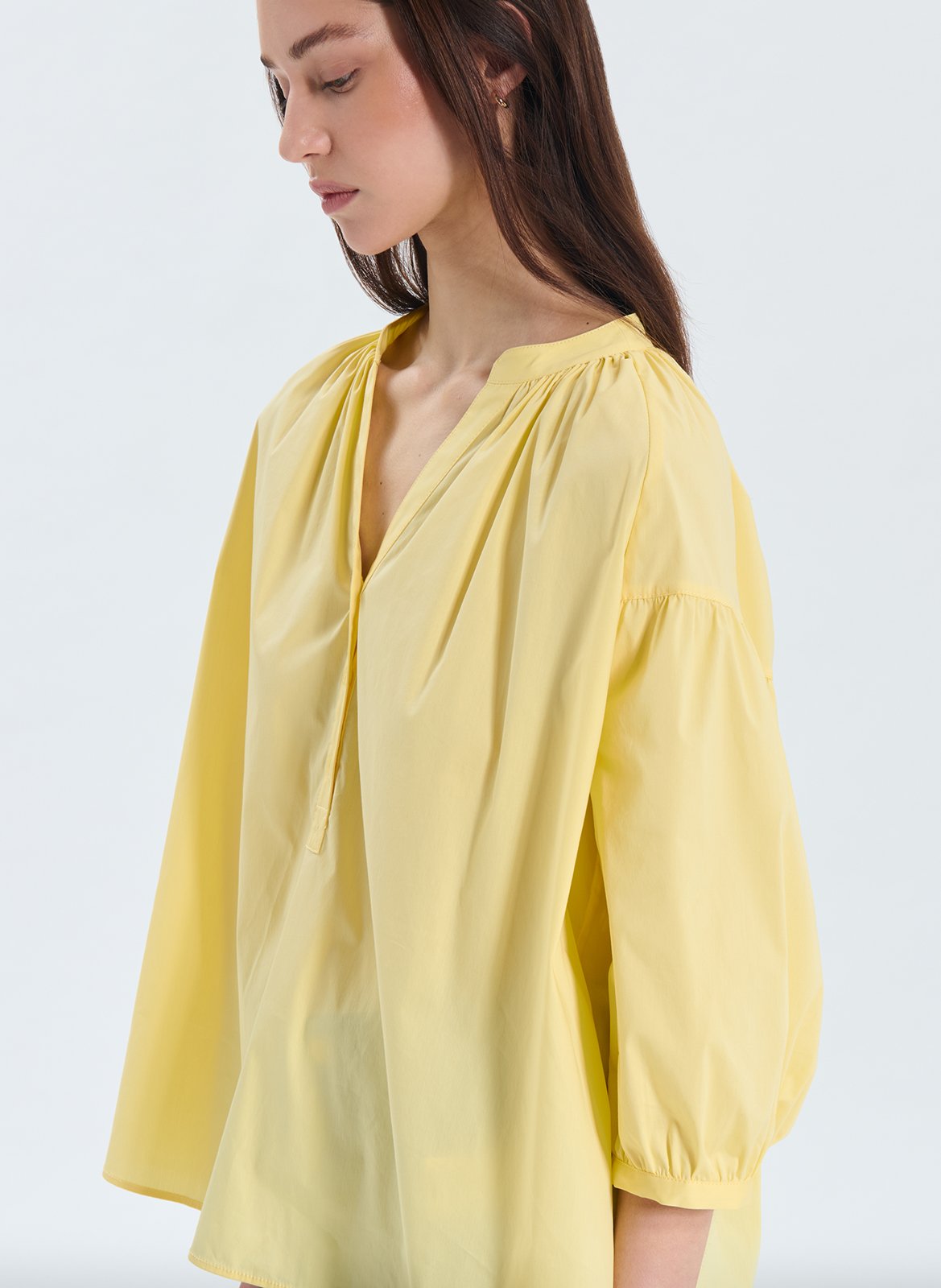 Cotton-blend henley shirt ZAPA Yellow
