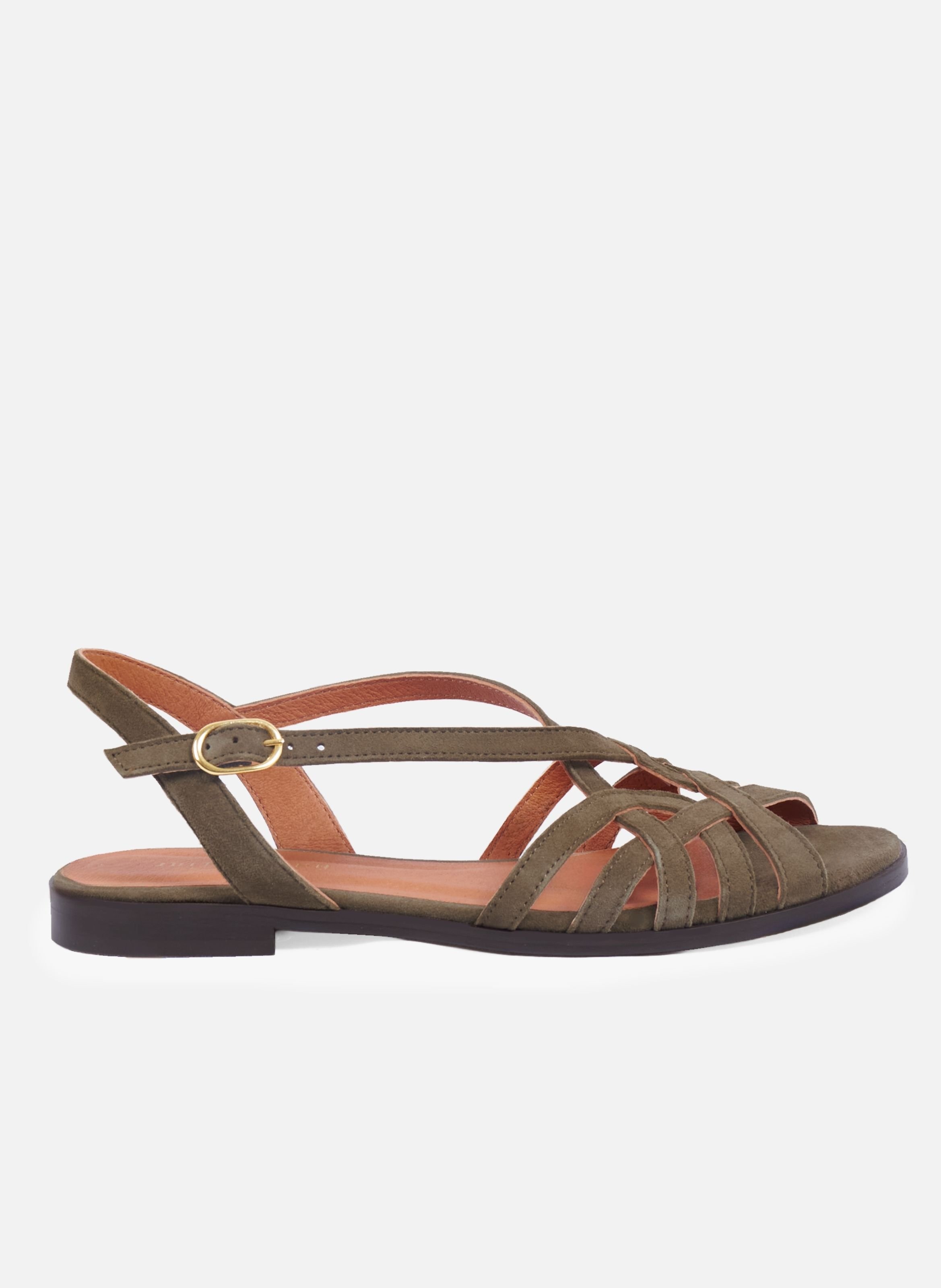 Flat suede leather strap sandals JULES & JENN