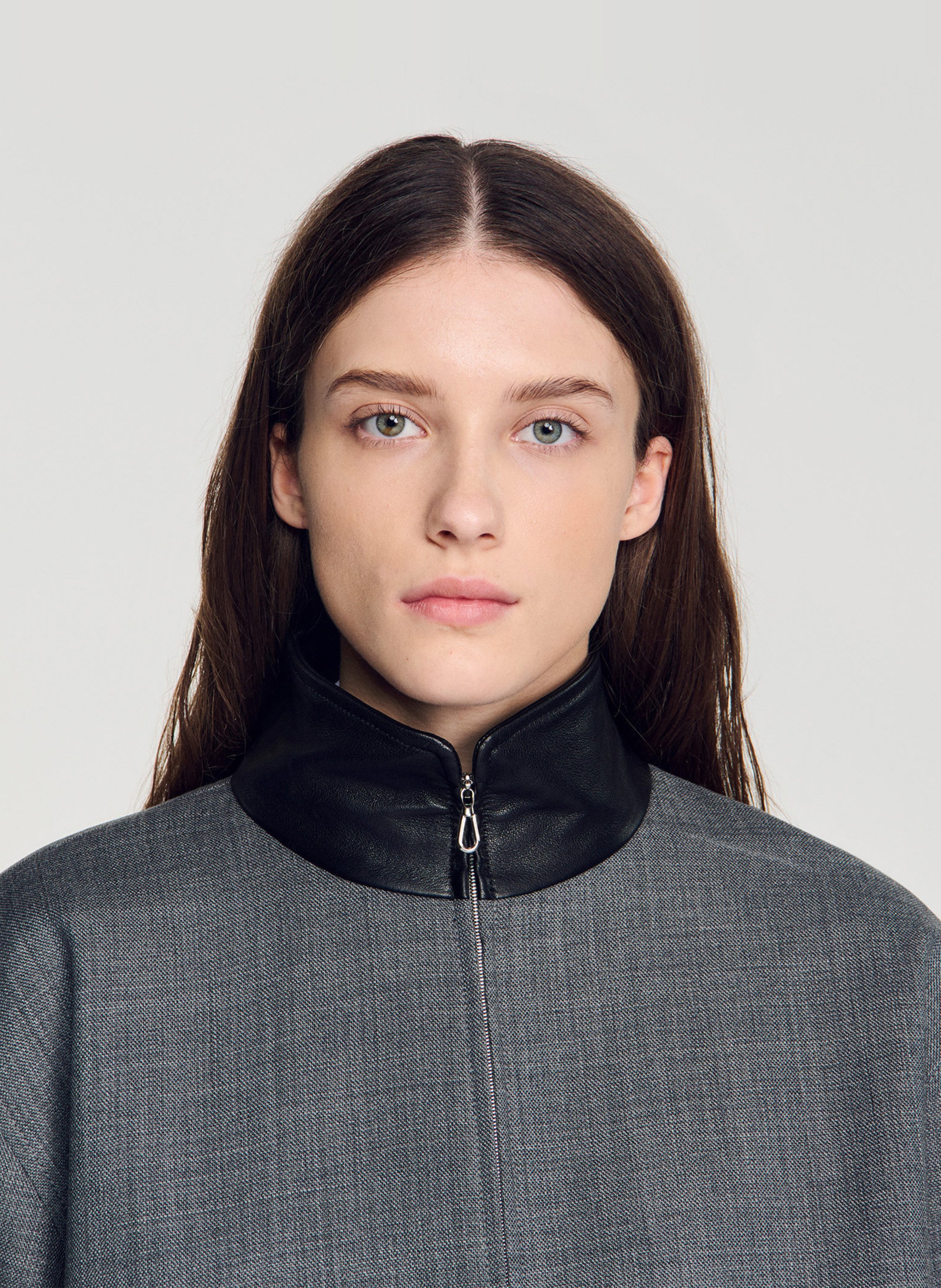 Oversized wollen jack SANDRO Grijs