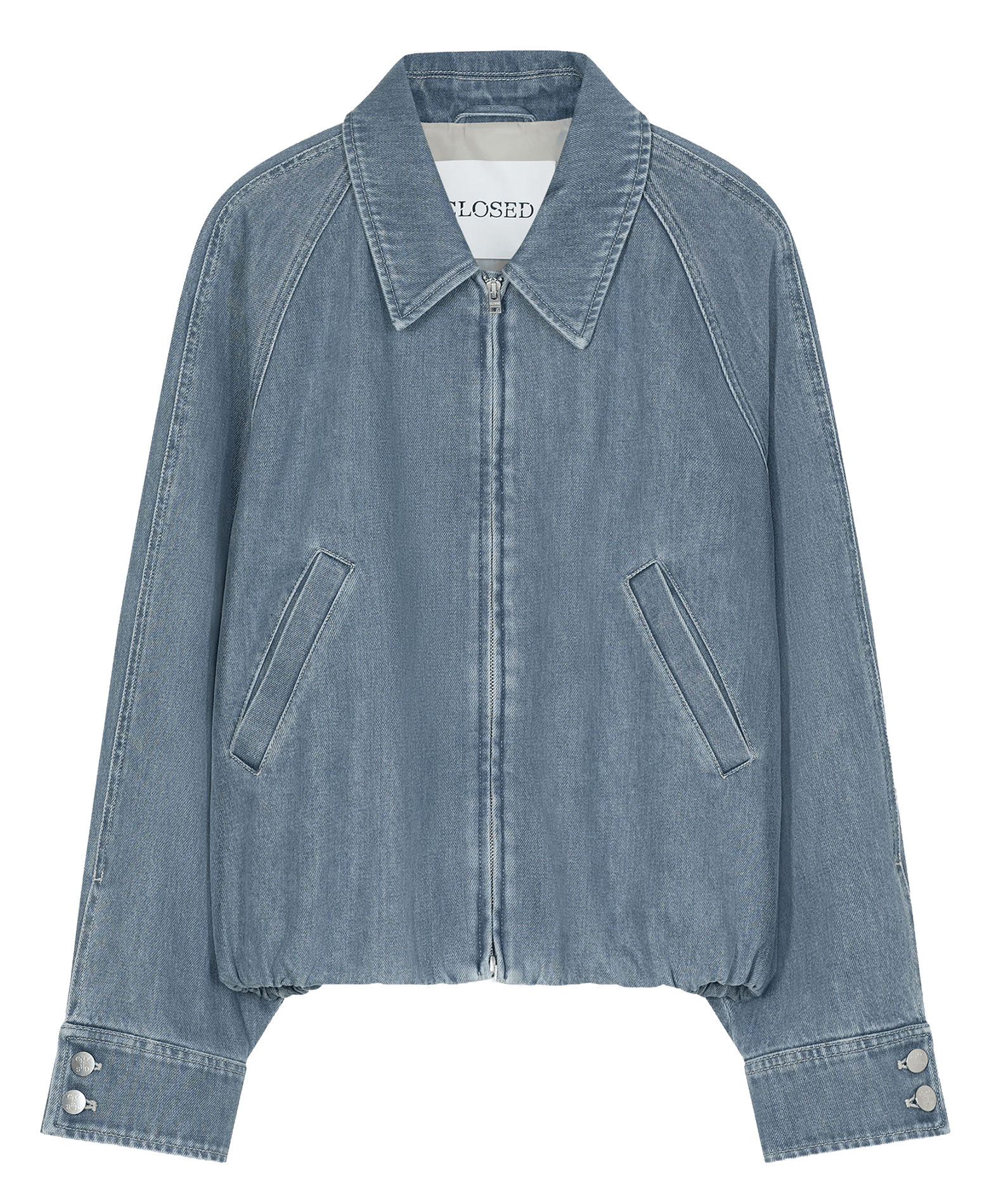 Straight cotton jacket with classic collar CLOSED Grey