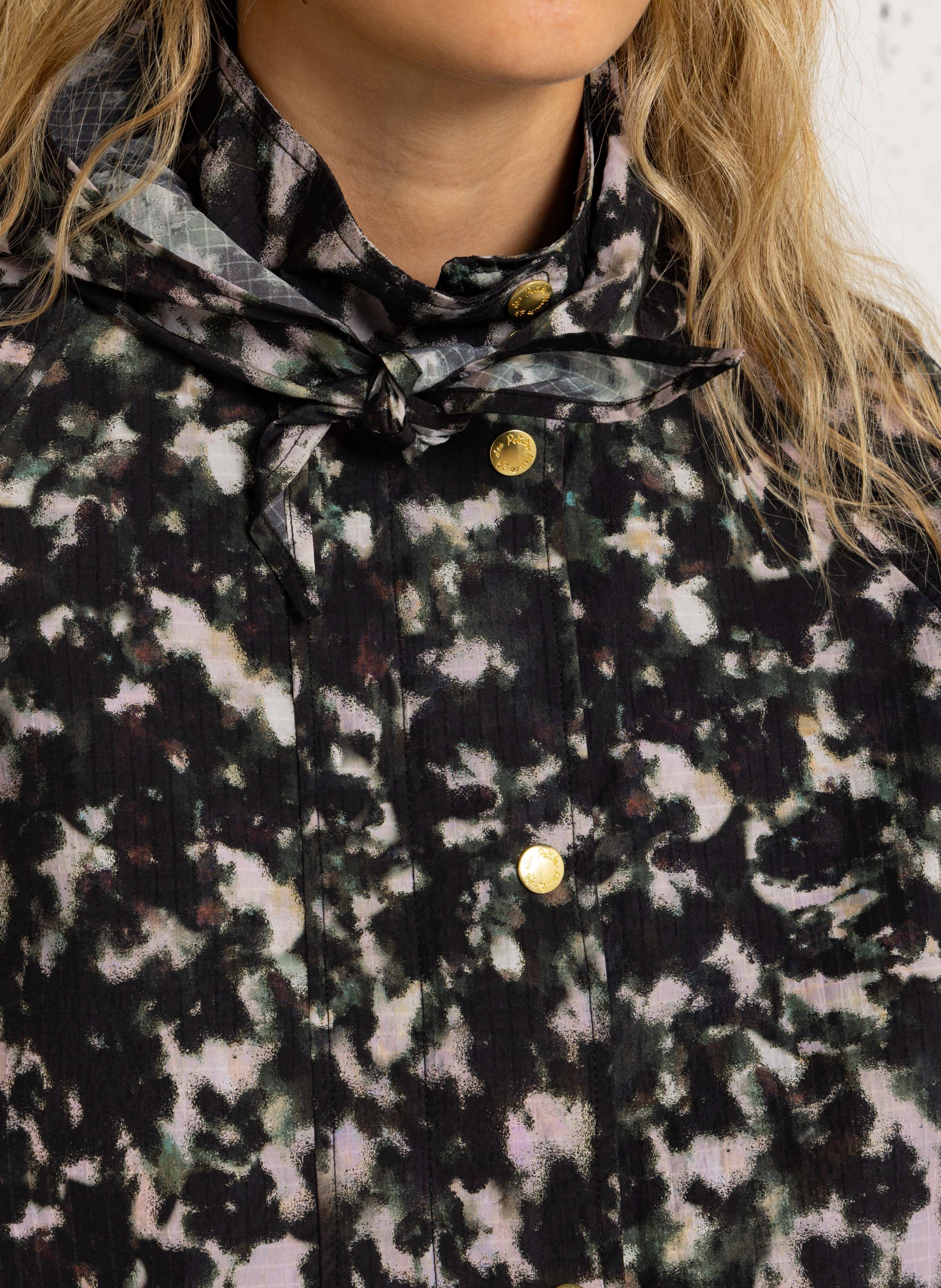 Printed high-neck parka DES PETITS HAUTS Multicolored