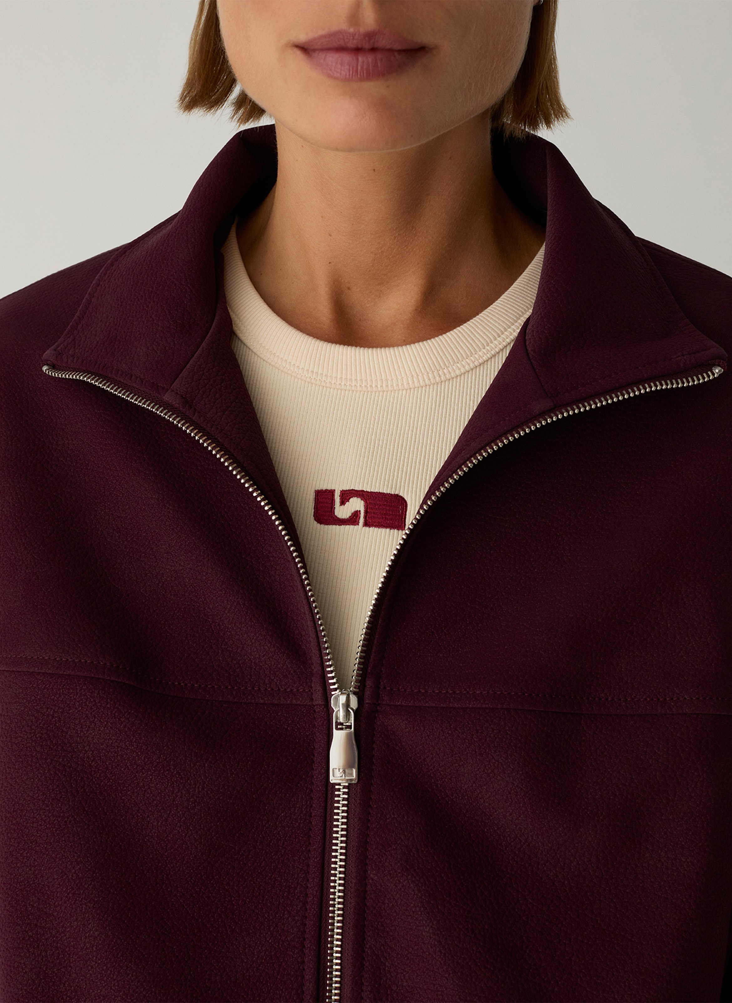 Oversized high collar jacket LAAGAM Red