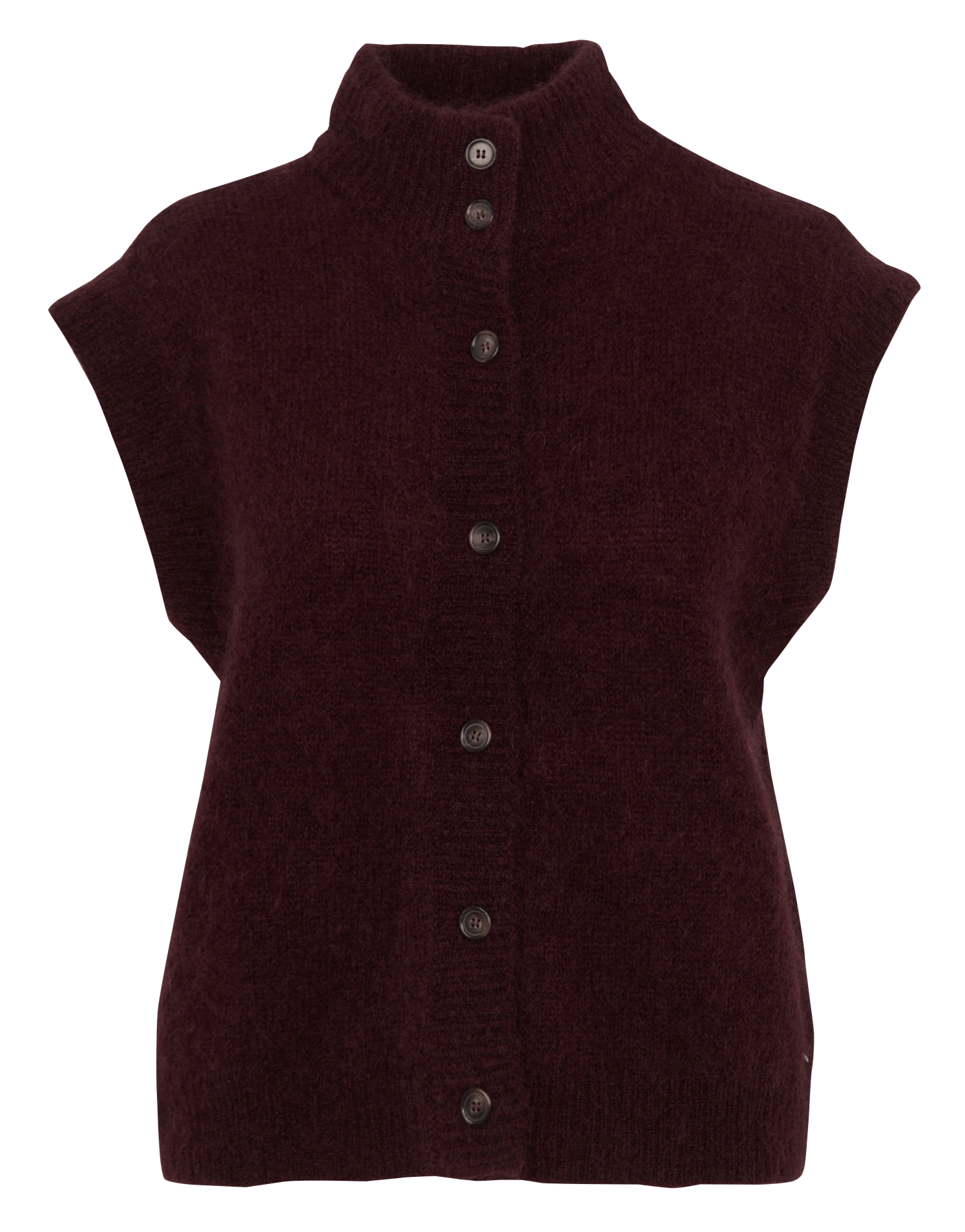 Sleeveless straight mohair blend cardigan DES PETITS HAUTS Purple