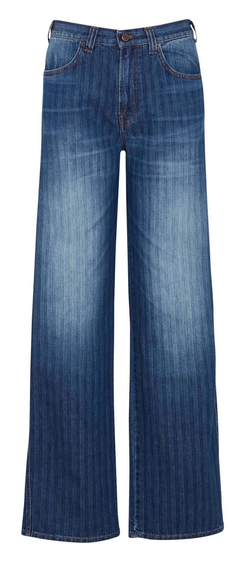 Straight striped cotton jeans COTELAC Blue
