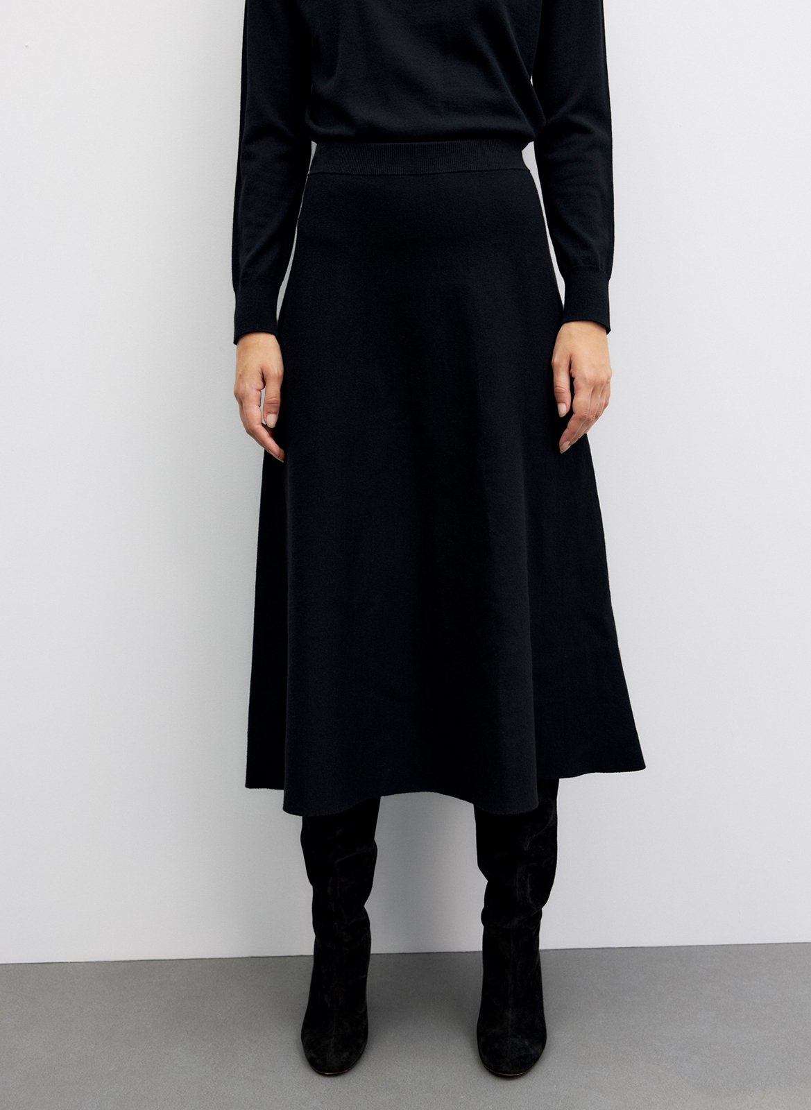 Long flared skirt GERARD DAREL Black