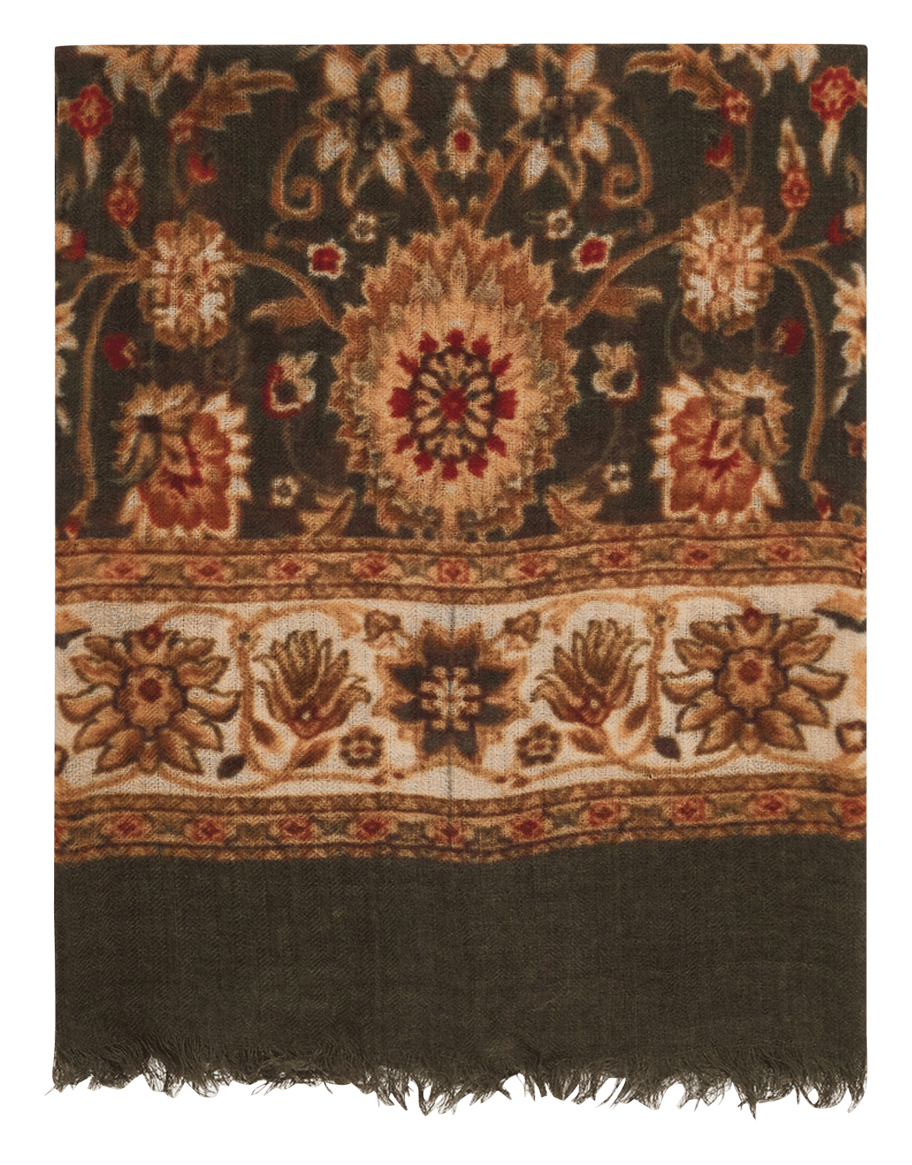Printed wool-blend scarf GERARD DAREL Khaki