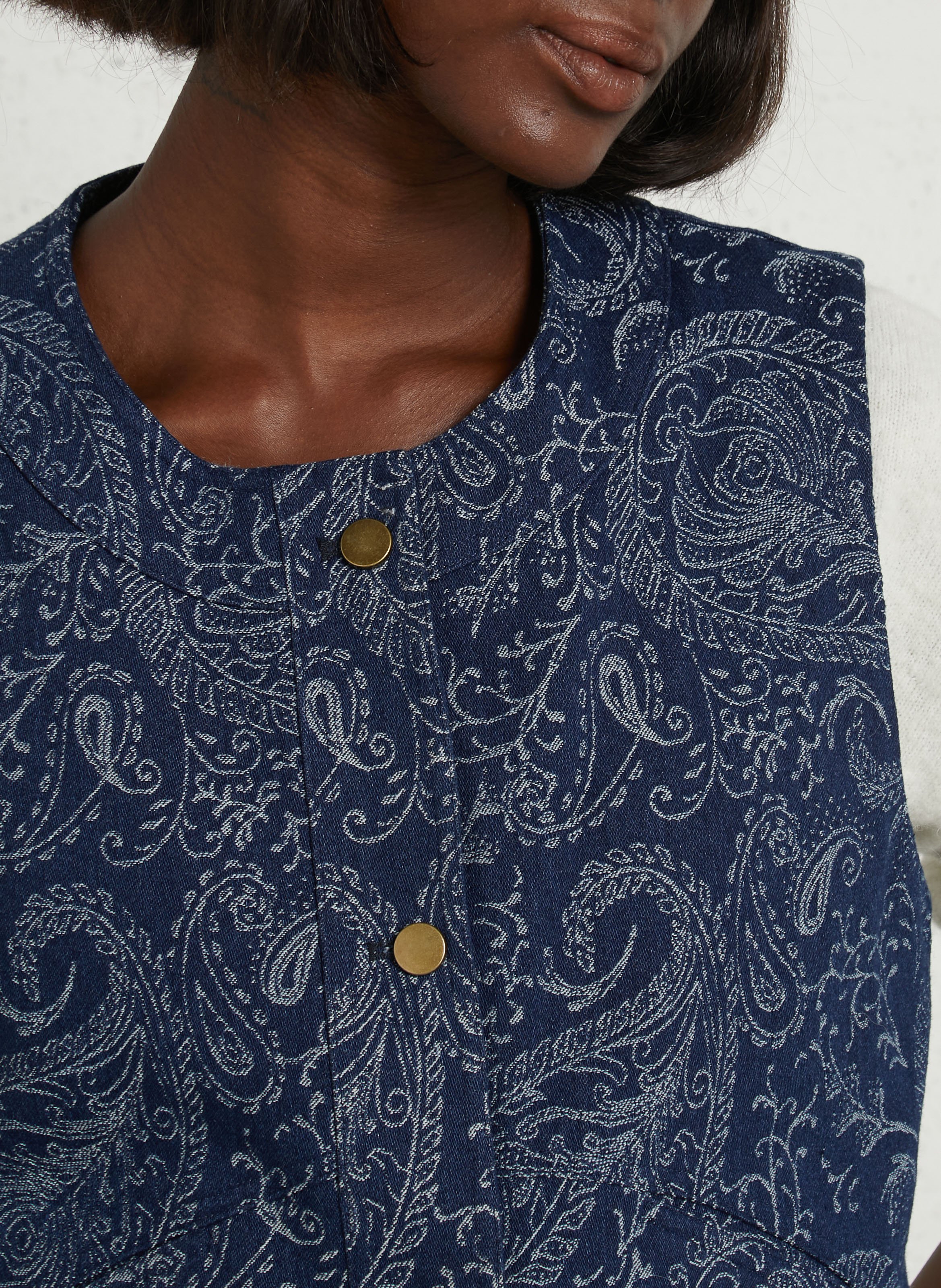 Rundhalsausschnitt Denim bedruckte Jacke THE KORNER Blau