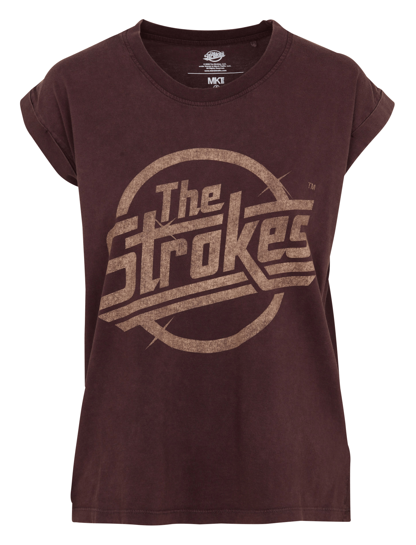 T-shirt droit sérigraphié en coton MKT Marron
